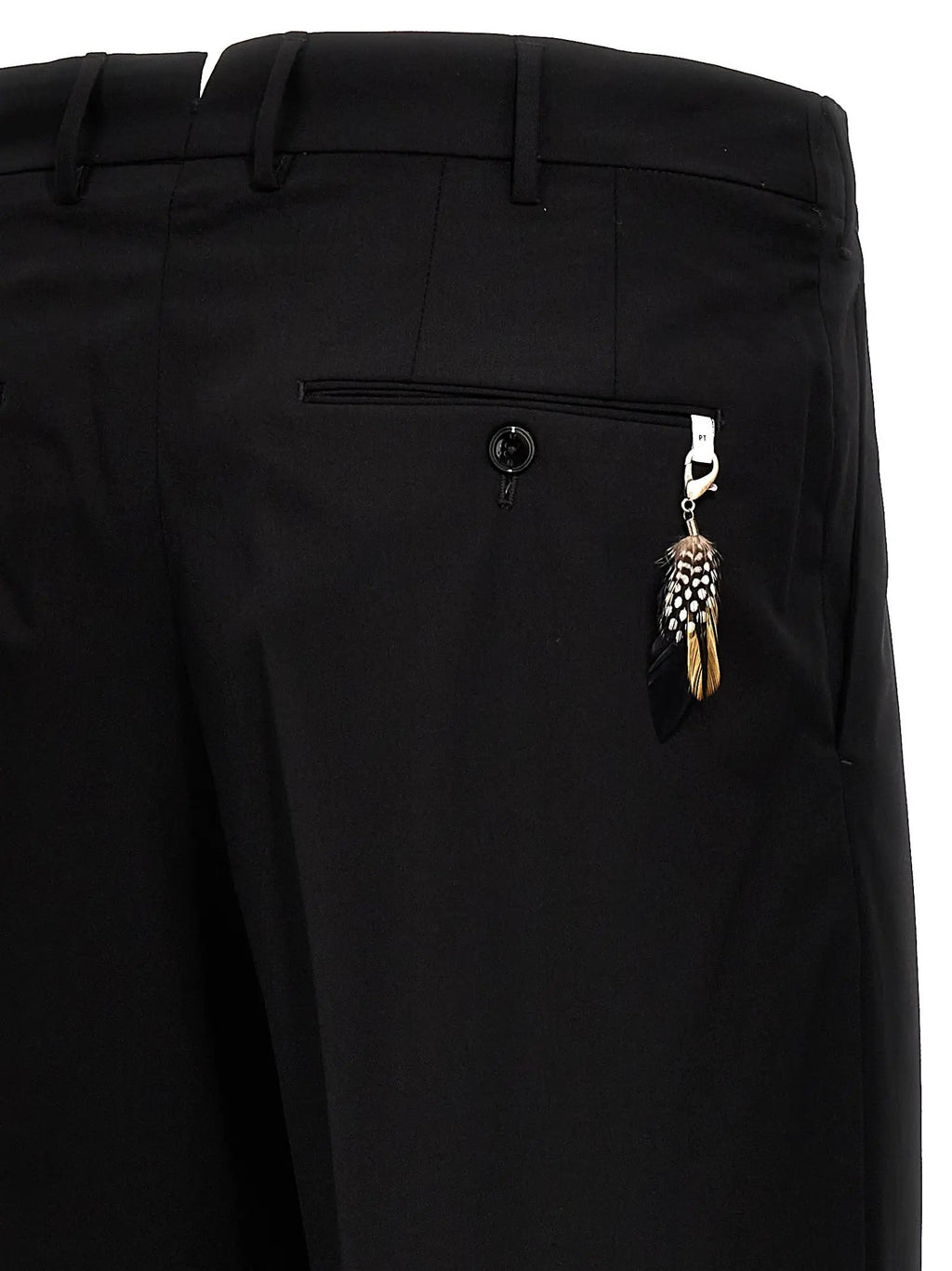 PT Torino Black Virgin Wool Dress Pants