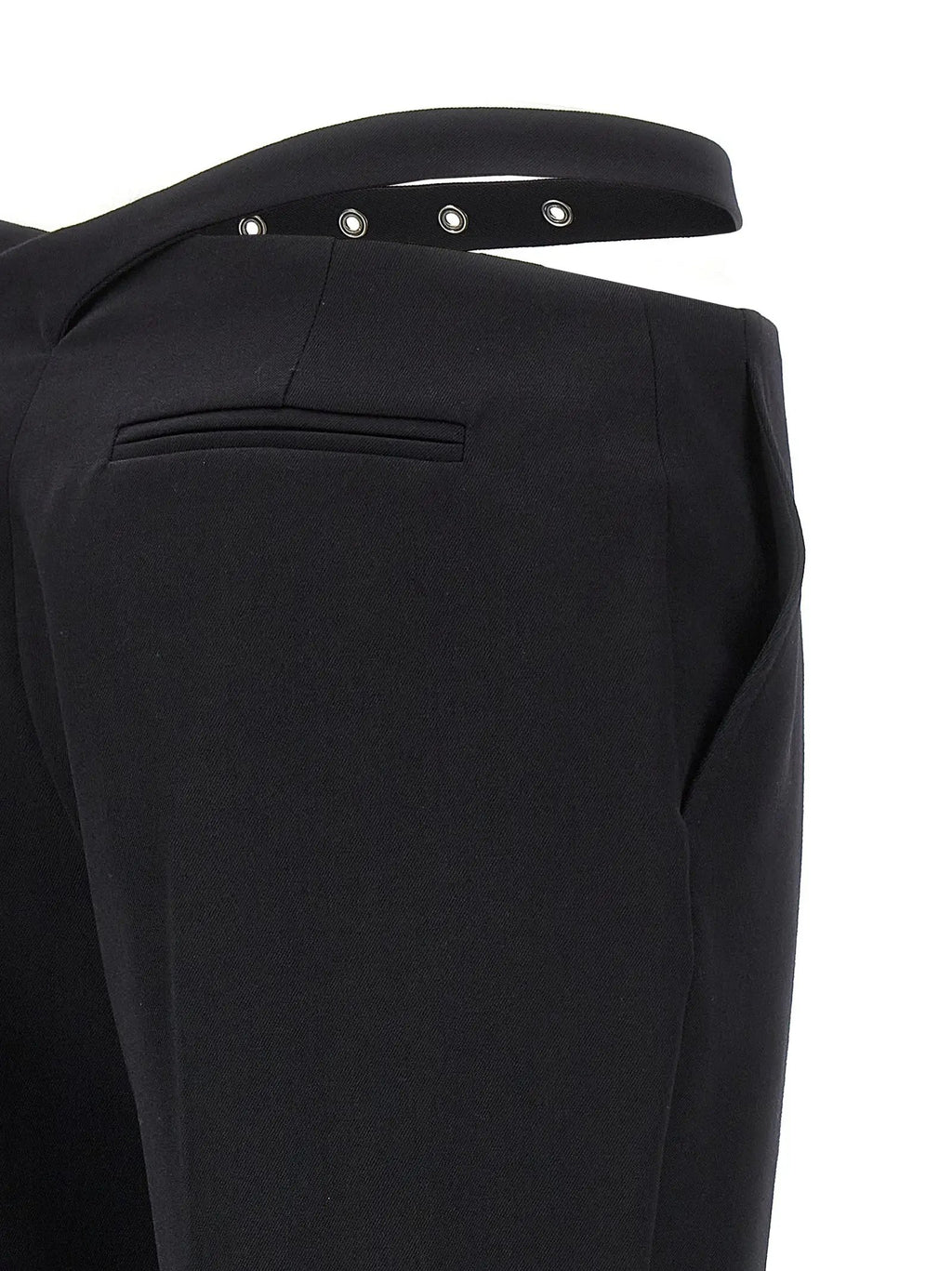 The Attico Black Virgin Wool Dress Pants