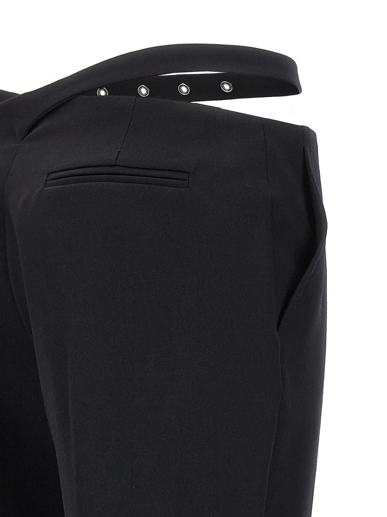The Attico Black Virgin Wool Dress Pants