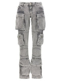 The Attico Gray Cotton Cargo Pants