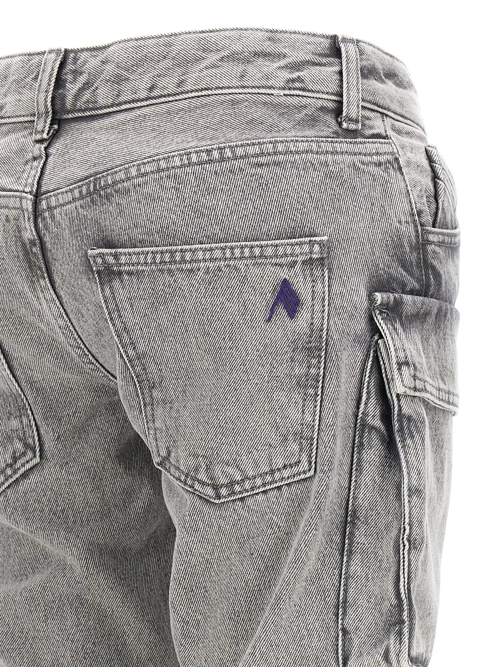 The Attico Gray Cotton Cargo Pants