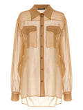 Alberta Ferretti Beige Silk Blouse