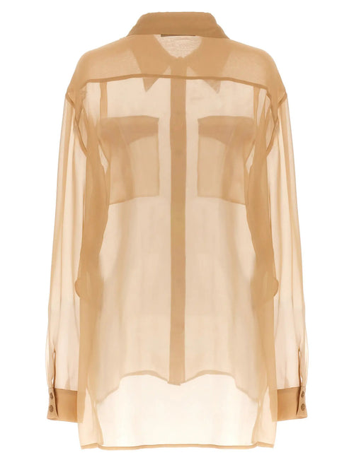 Chemisier en soie beige Alberta Ferretti