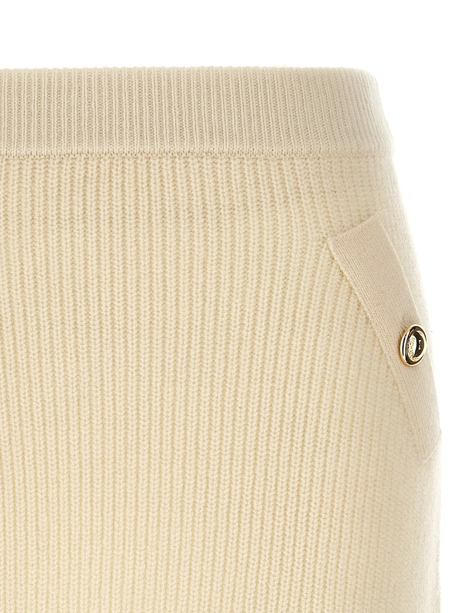 Michael Kors White Wool Long Skirt