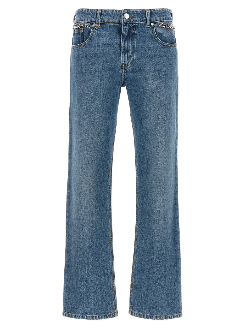 Stella McCartney Blue Cotton Cropped Jeans