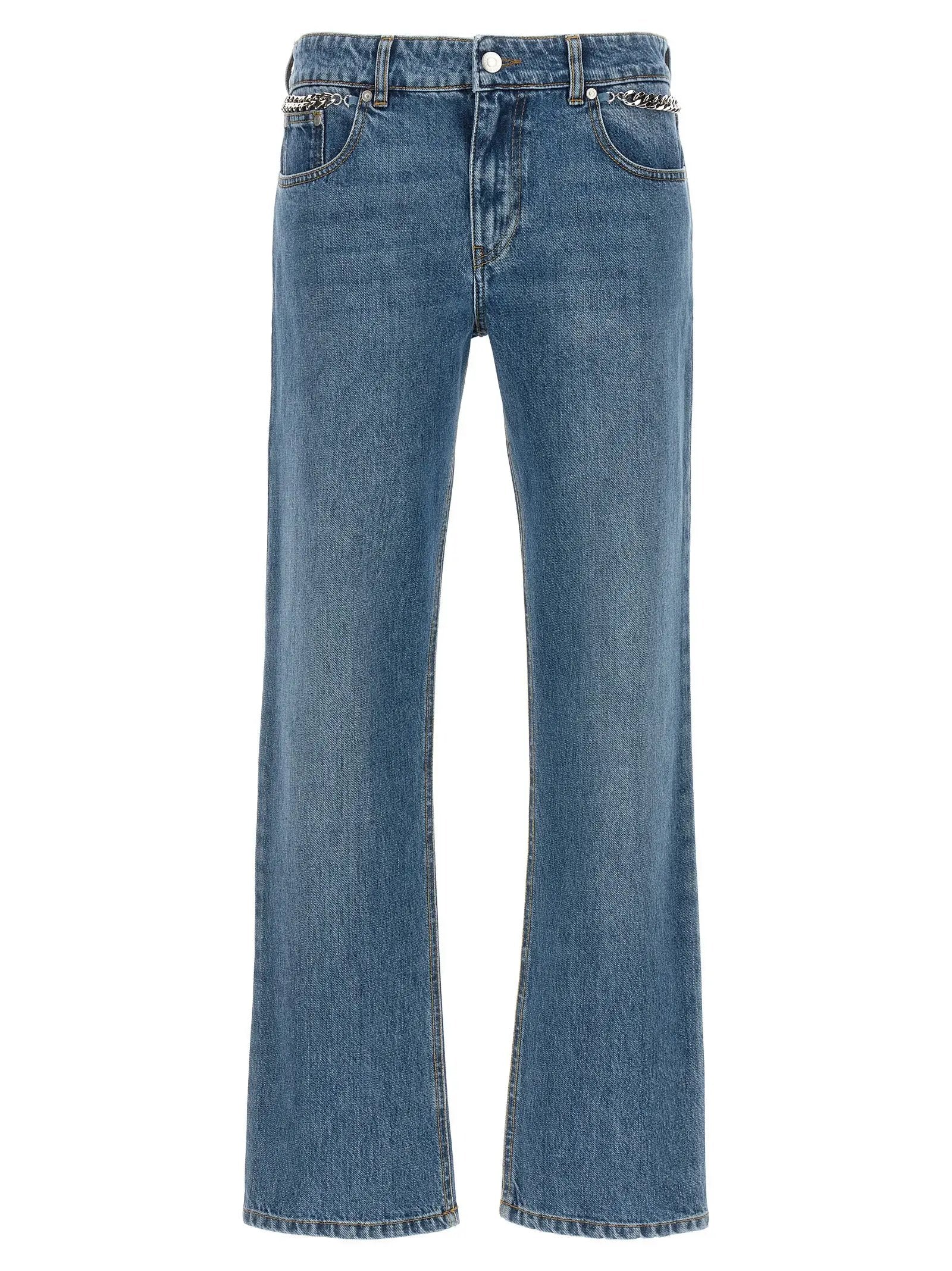 Stella McCartney Blue Cotton Cropped Jeans