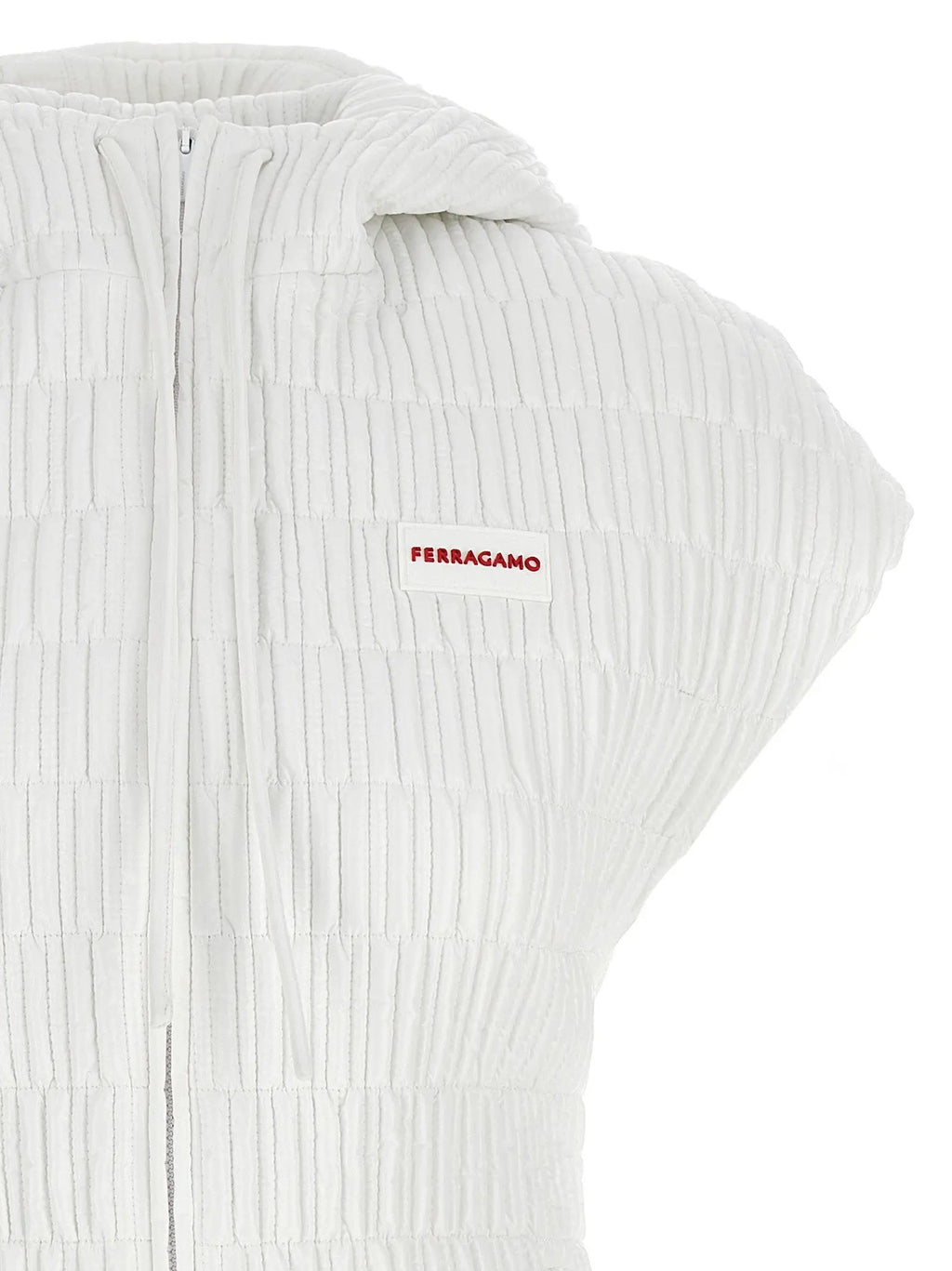 Ferragamo White Polyamide Sleeveless Jacket