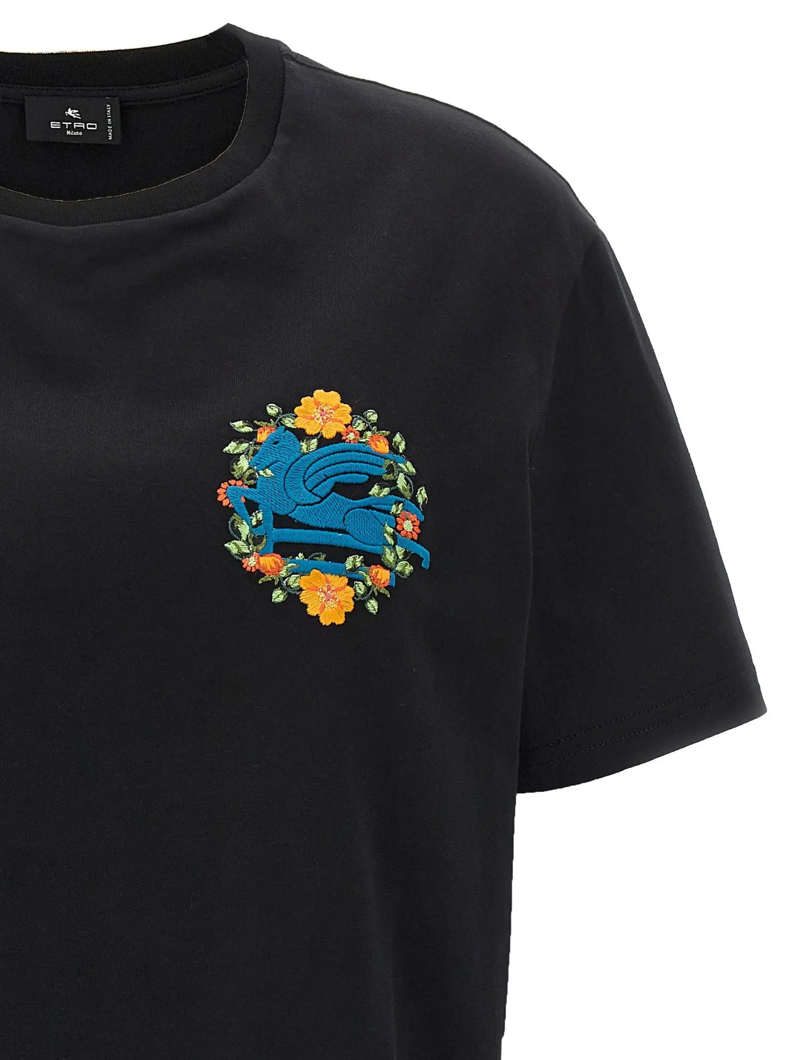Etro Black Cotton T-Shirt