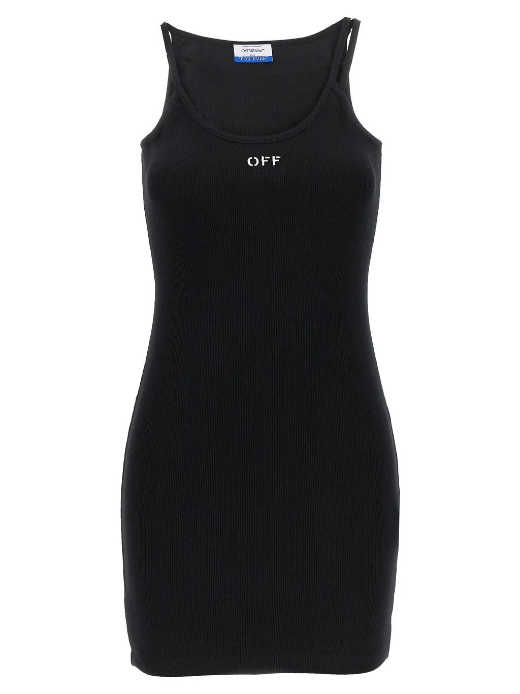 Off-White Black Cotton Short Dress