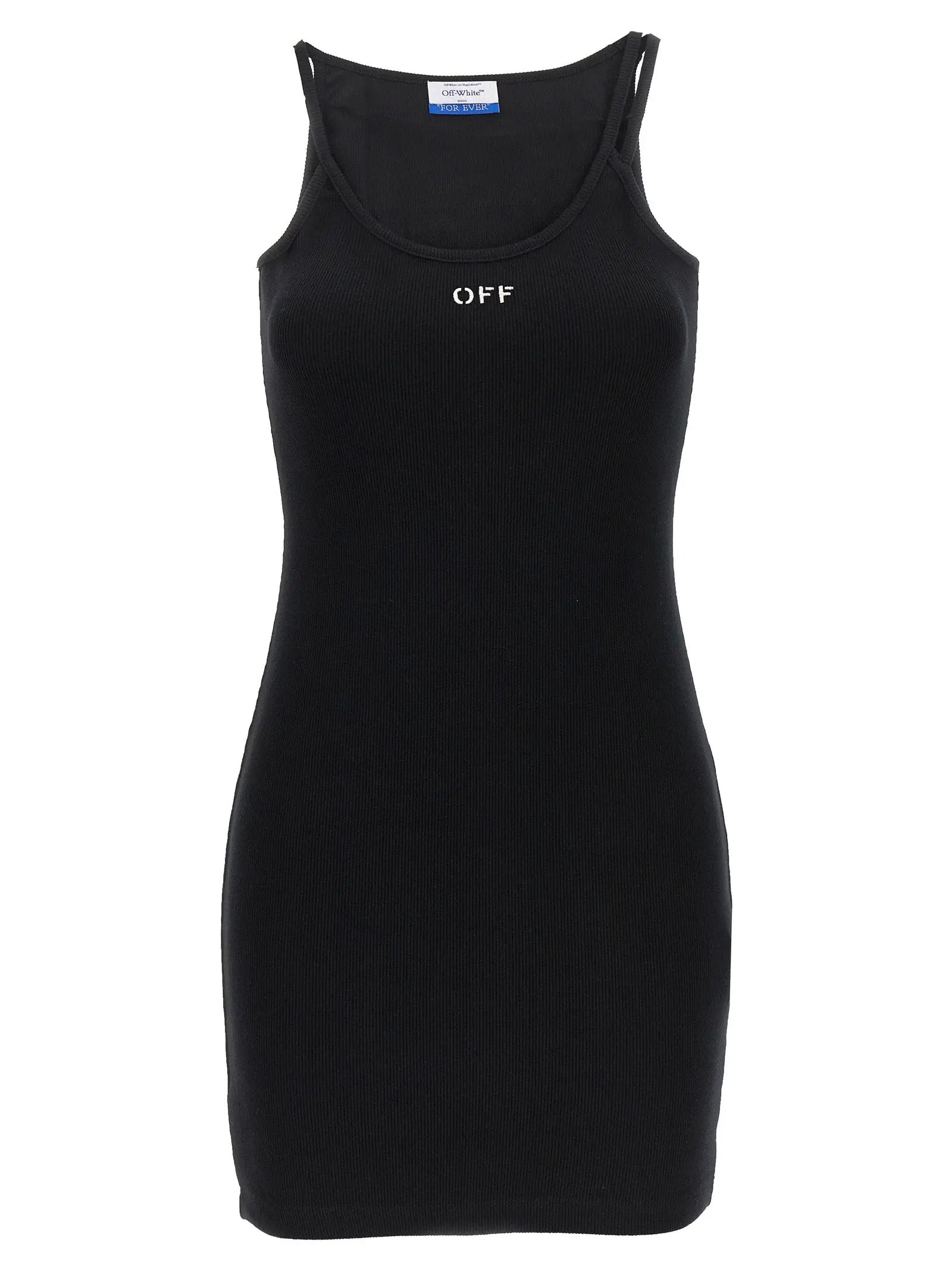 Off-White Black Cotton Short Dress
