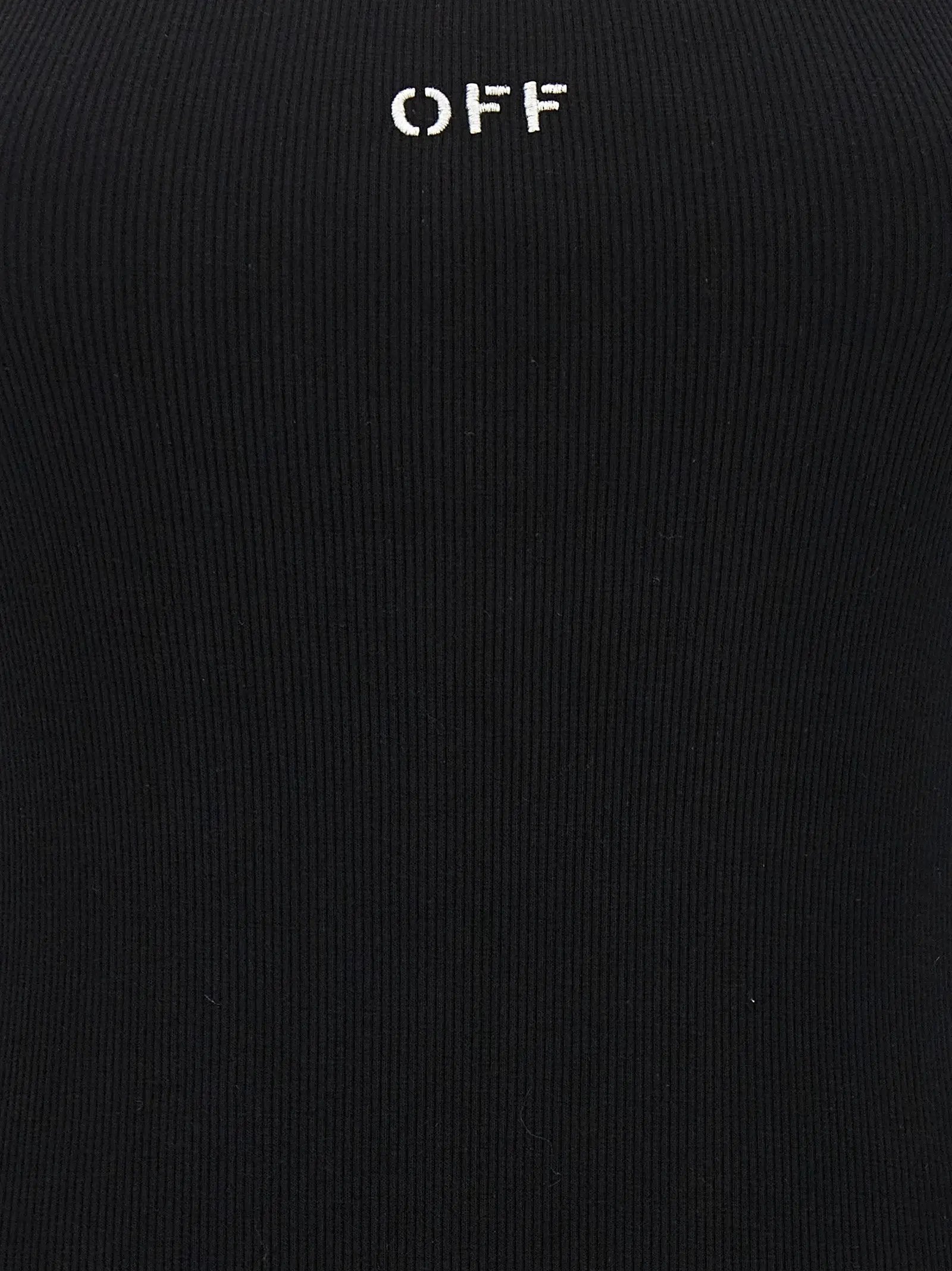 Off-White Black Cotton Short Dress