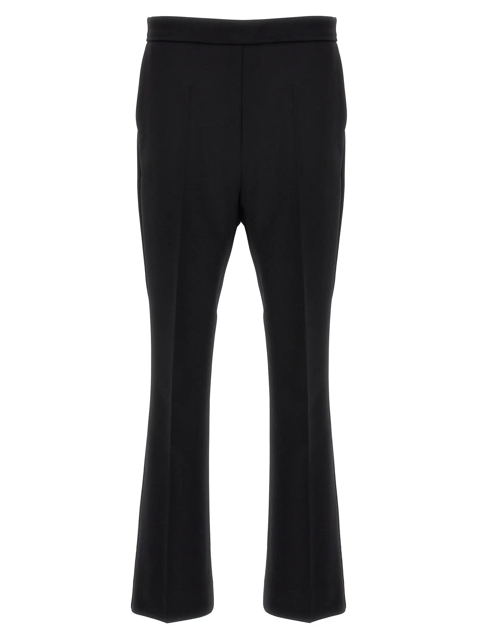 Max Mara Black Virgin Wool Cropped Pants