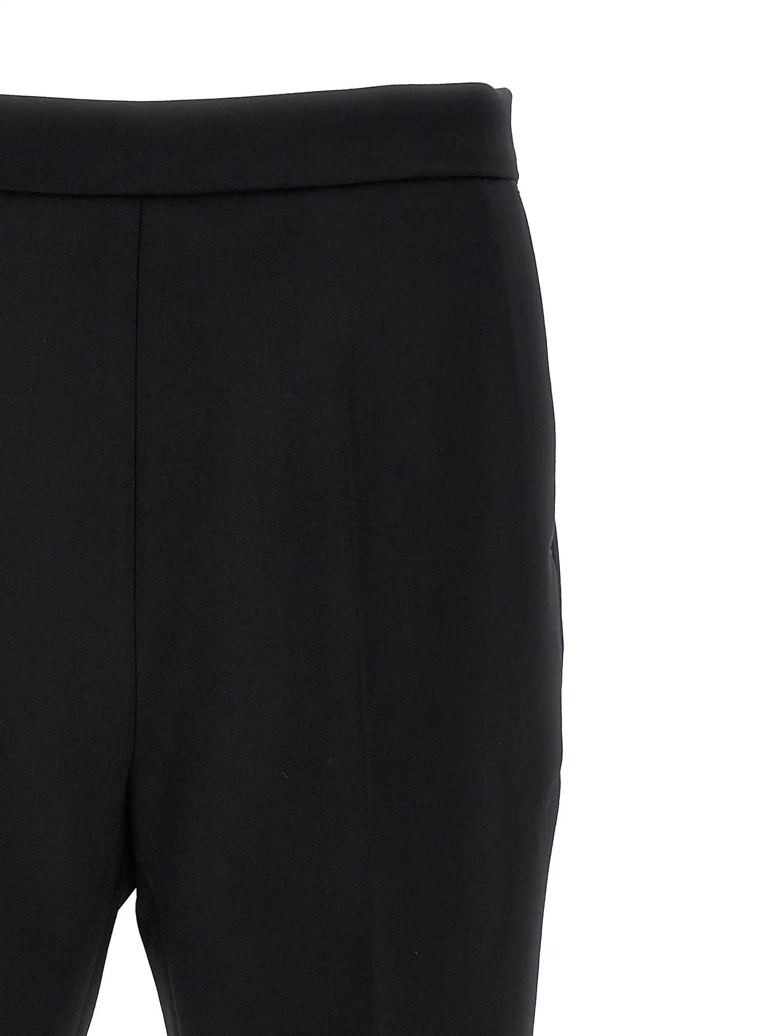 Max Mara Black Virgin Wool Cropped Pants