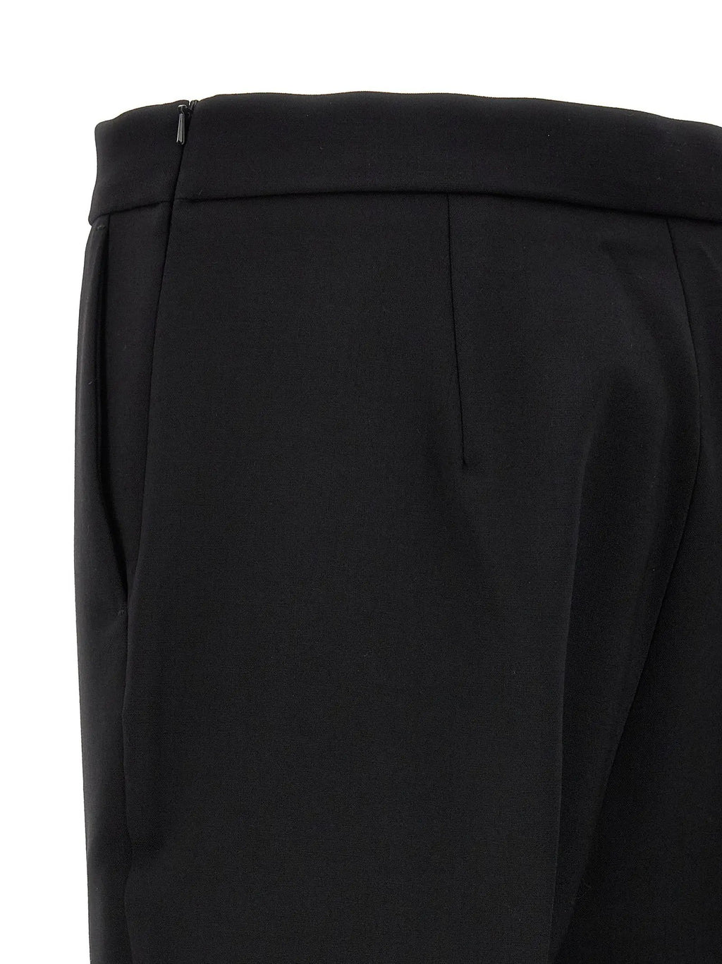 Max Mara Black Virgin Wool Cropped Pants