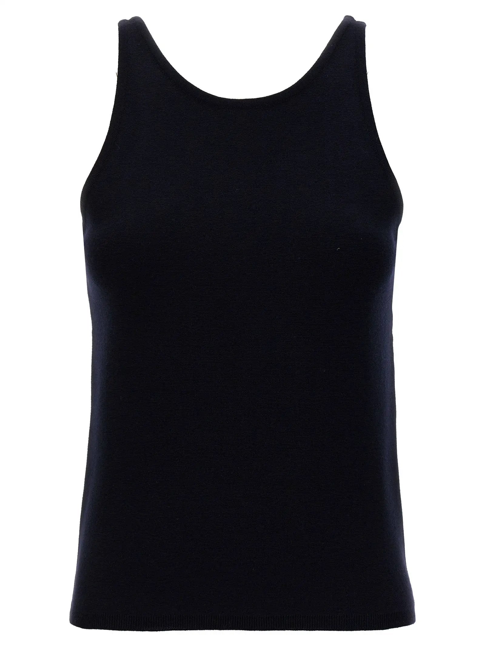 Max Mara Blue Virgin Wool Tank Tops