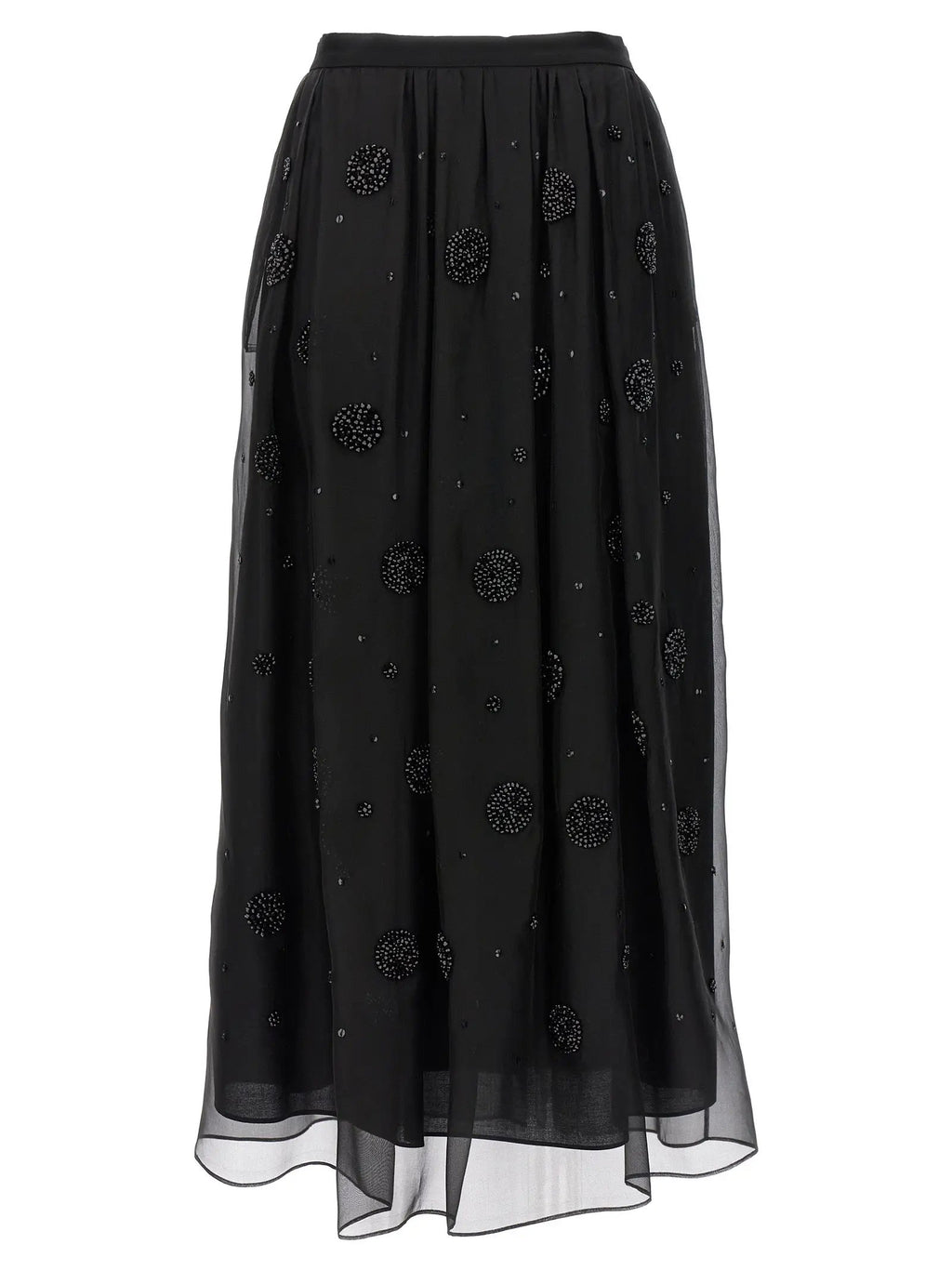 Max Mara Black Silk Midi Skirt