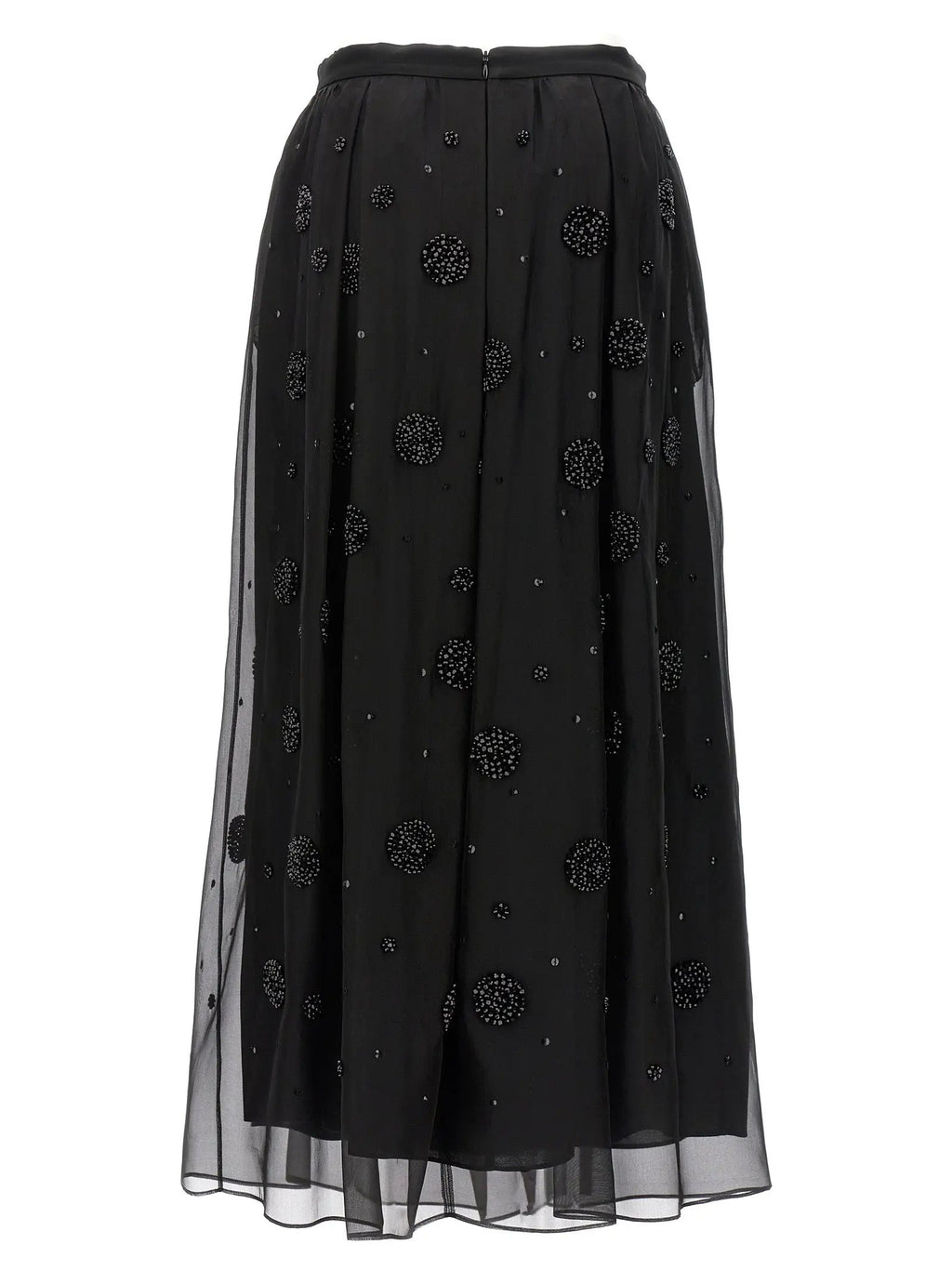 Max Mara Black Silk Midi Skirt