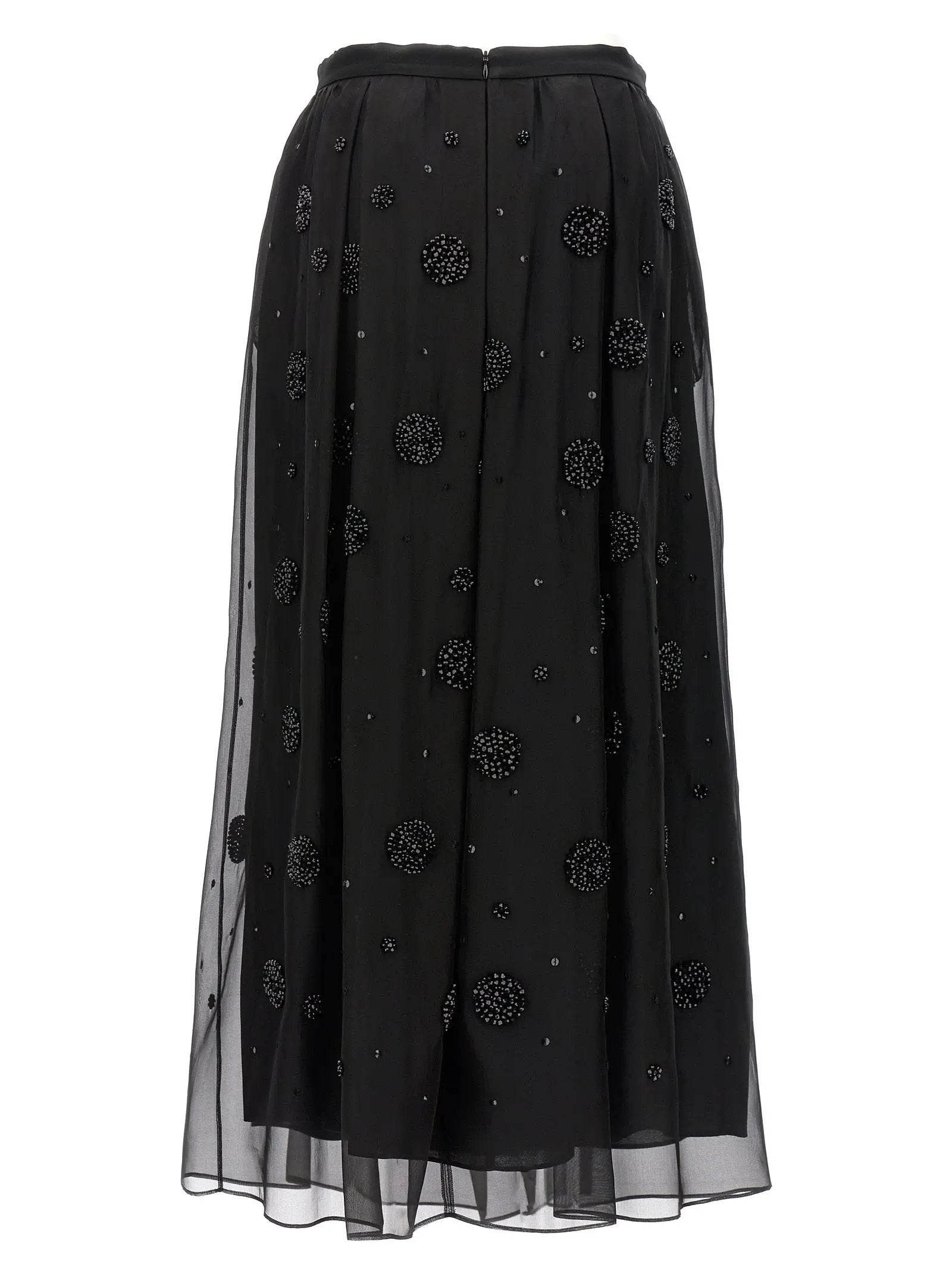 Max Mara Black Silk Midi Skirt