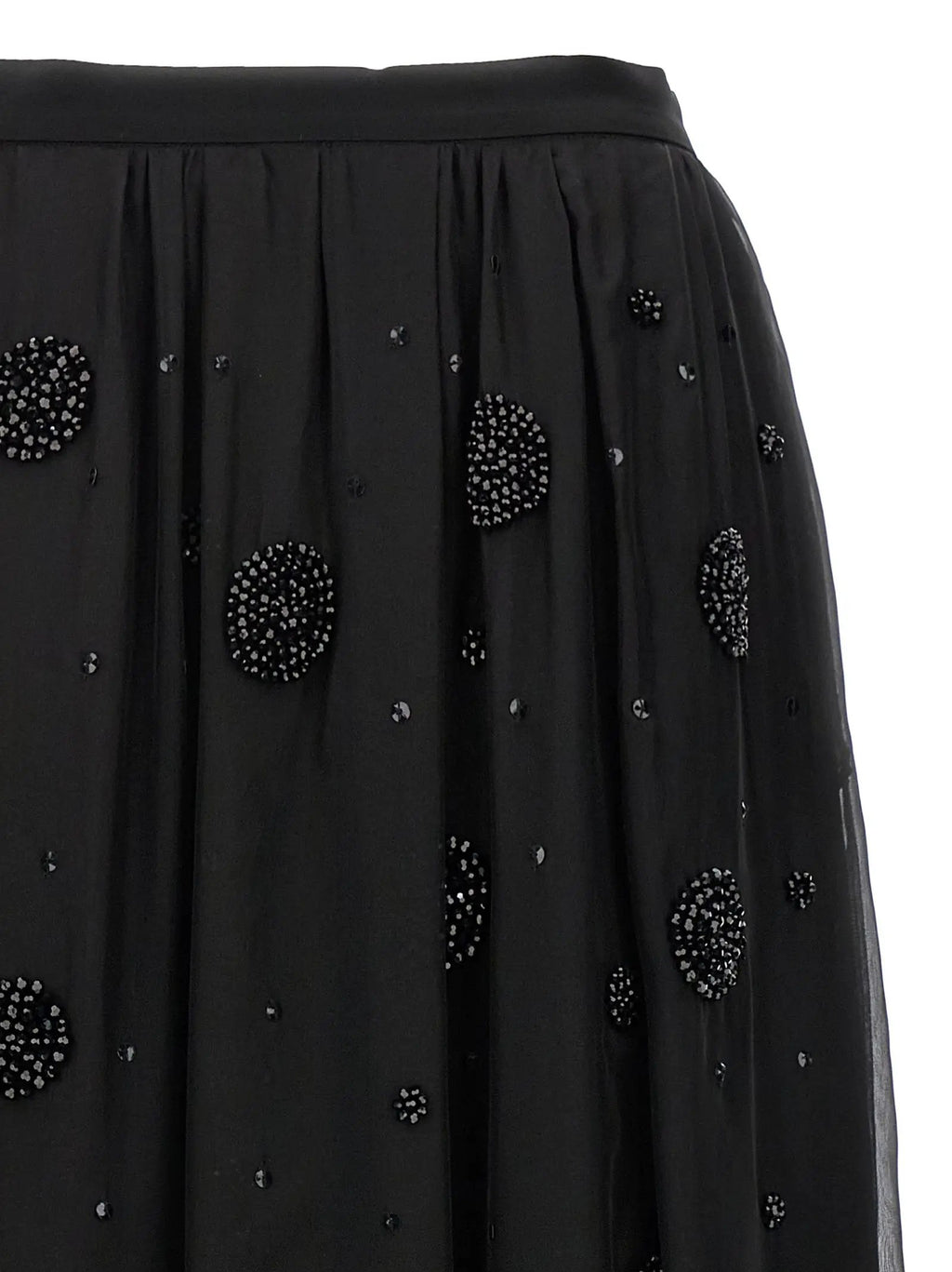 Max Mara Black Silk Midi Skirt