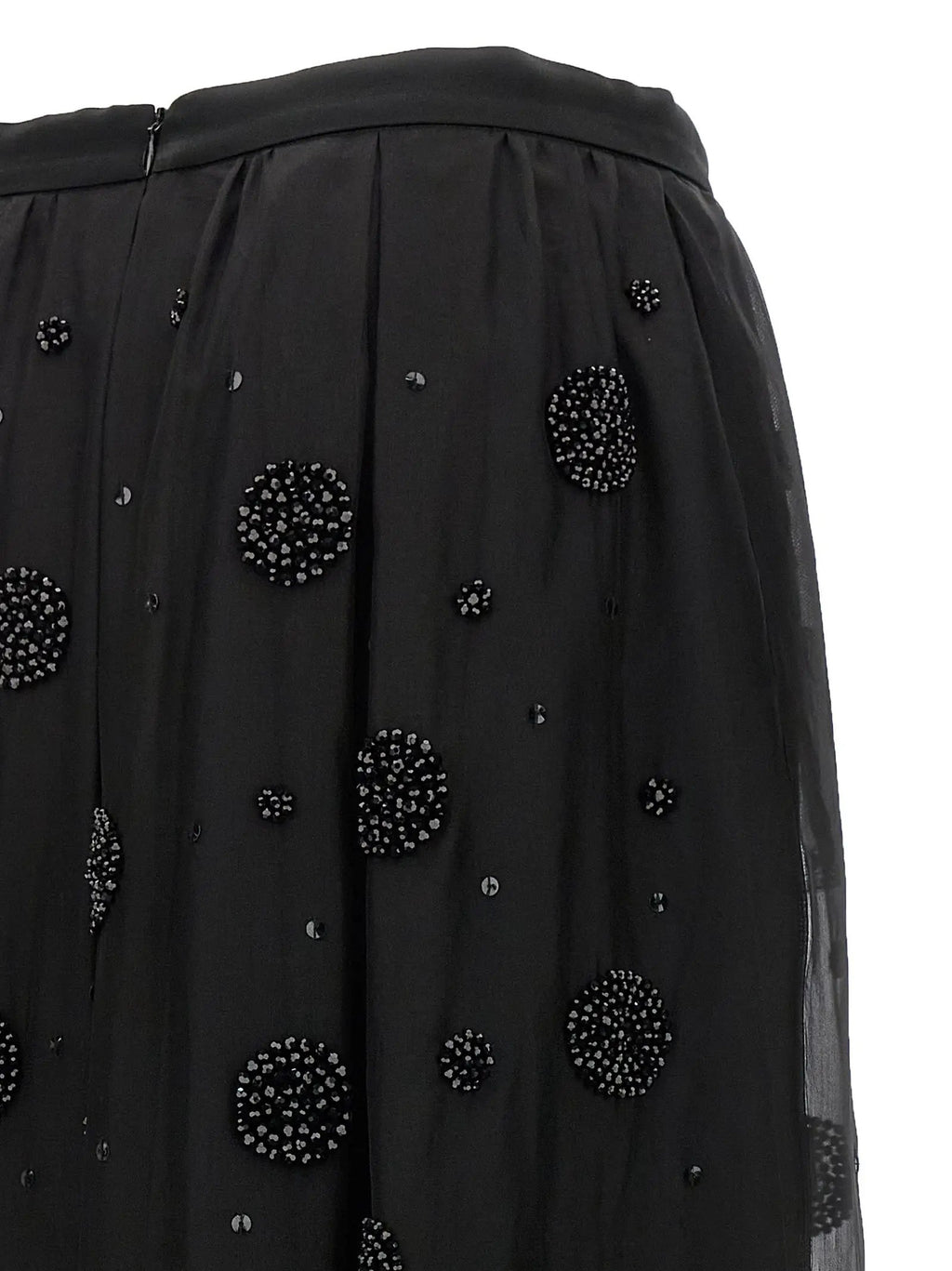 Max Mara Black Silk Midi Skirt