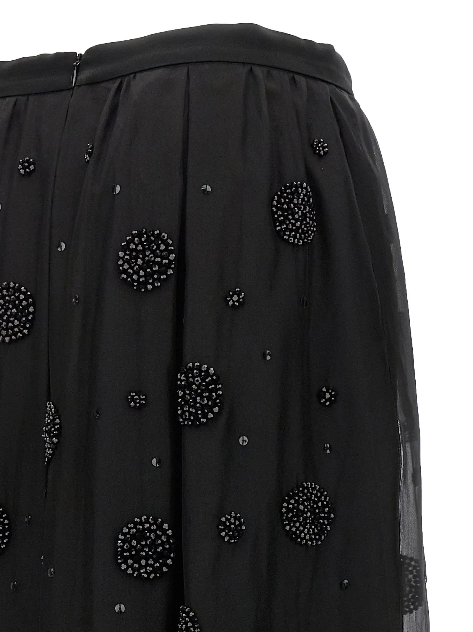 Max Mara Black Silk Midi Skirt