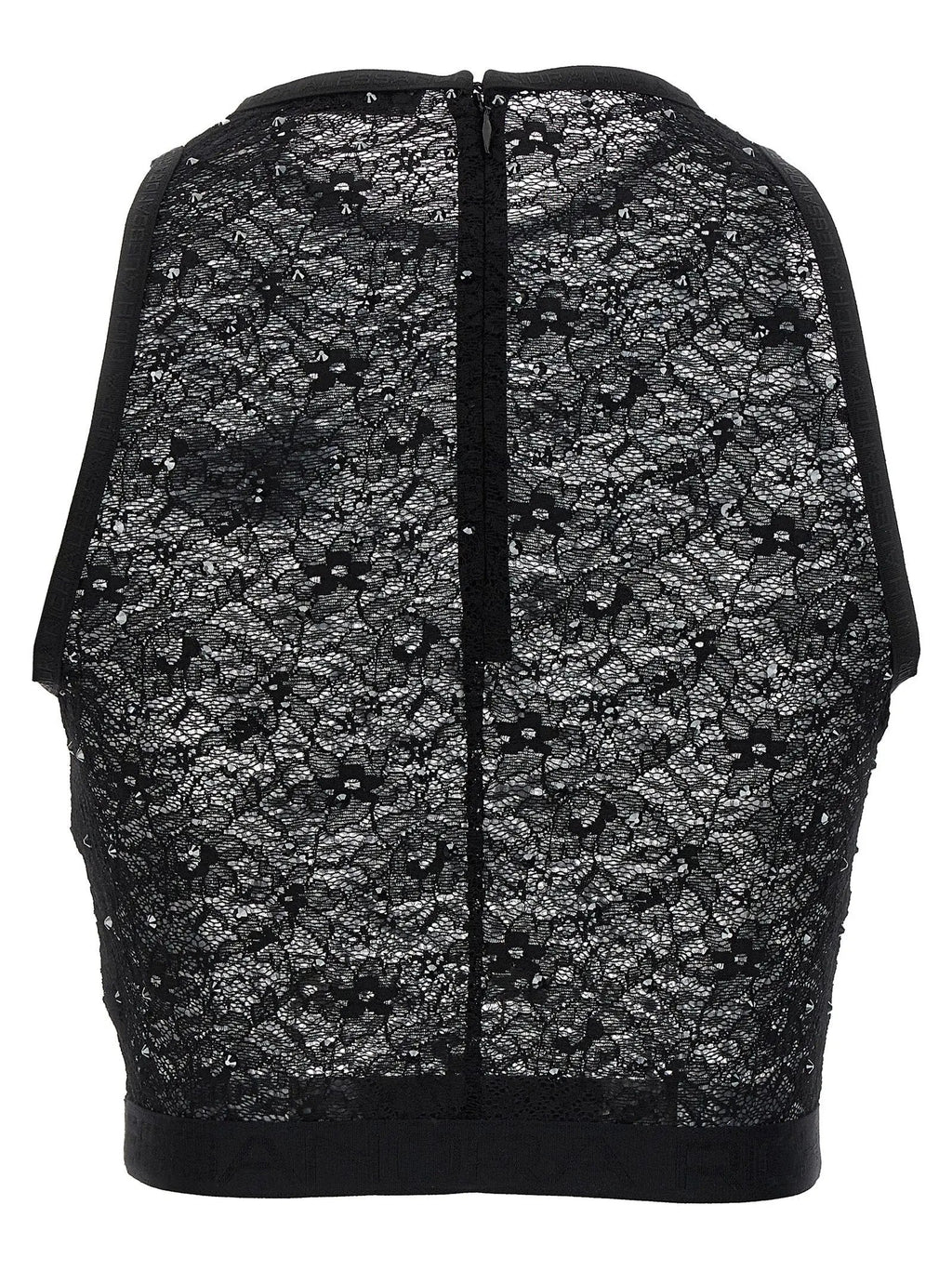 Alessandra Rich Black Polyamide Sleeveles T-Shirt