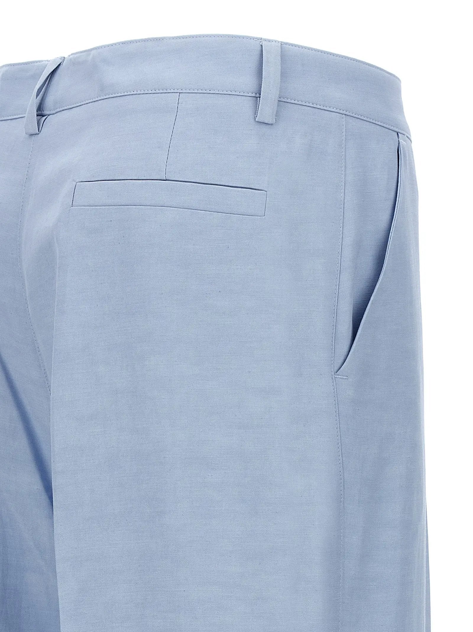 P.A.R.O.S.H. Blue Viscose Casual Pants