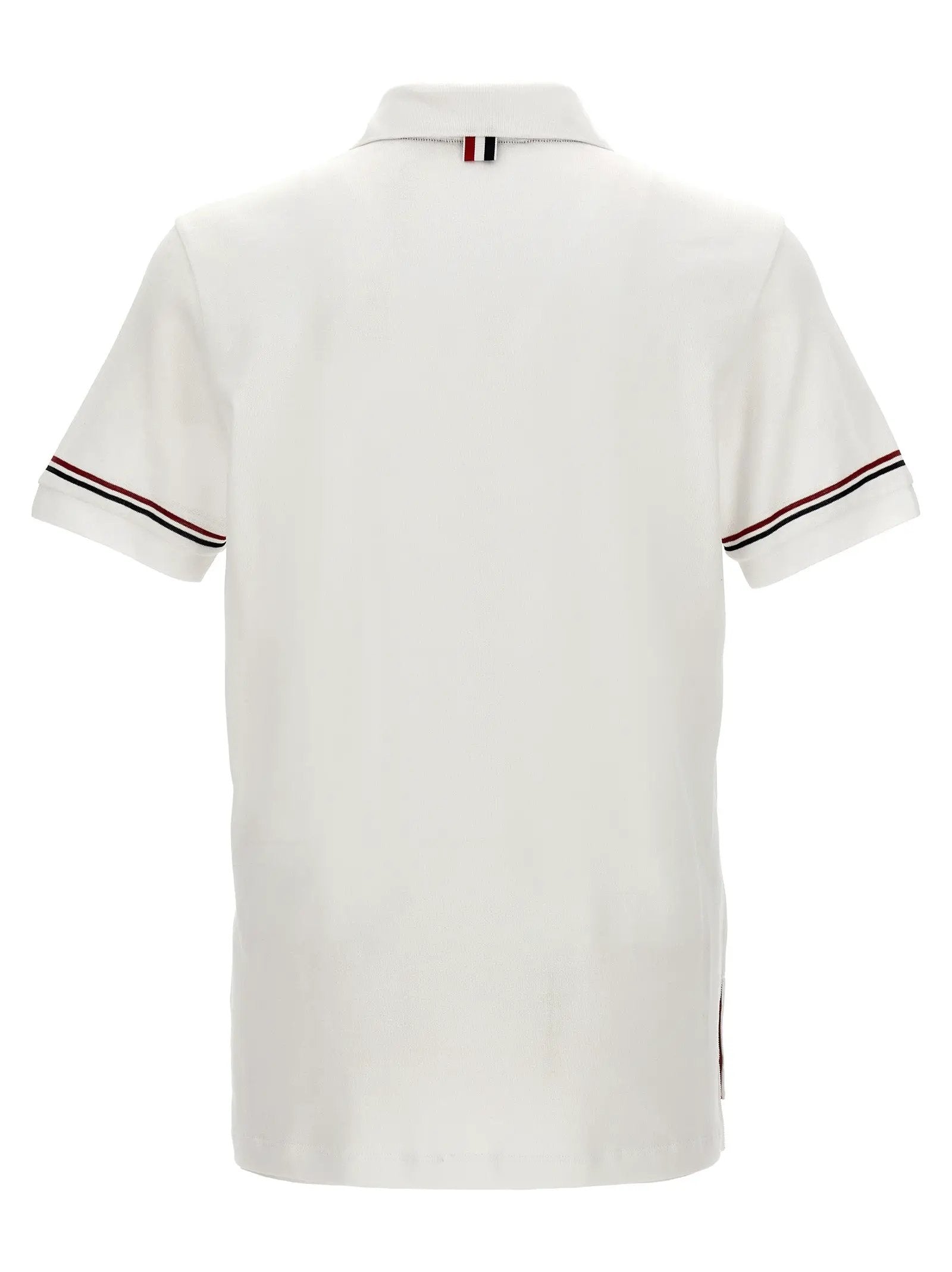 Thom Browne White Cotton Polo Shirt