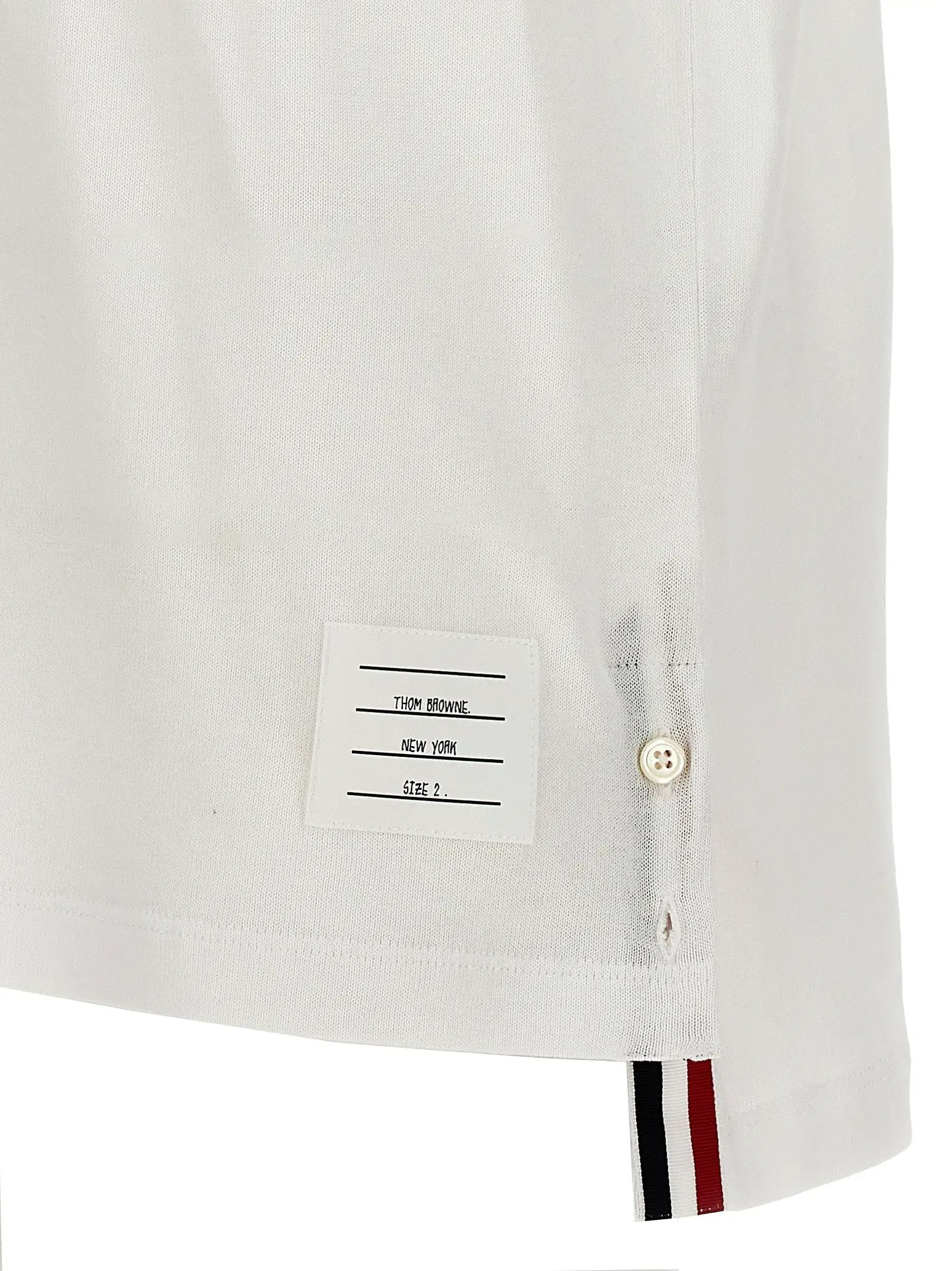 Thom Browne White Cotton Polo Shirt