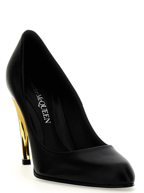 Escarpins à talons hauts en agneau noir Alexander McQueen