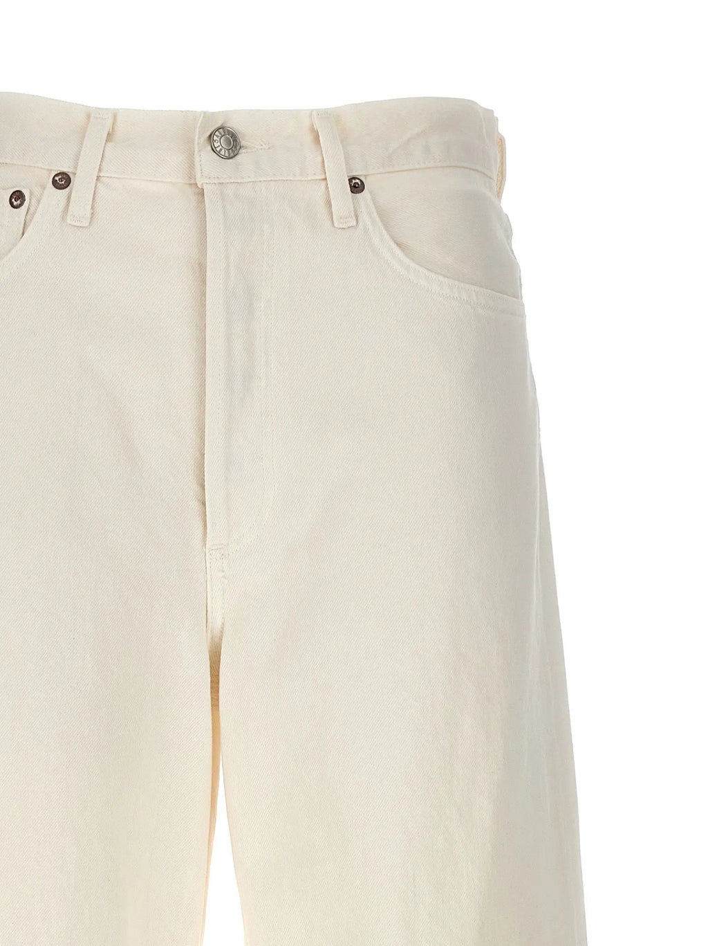 Agolde White Cotton High-Waisted Jean