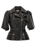 Alexander McQueen Black Lamb Leather Sleeveless Jacket