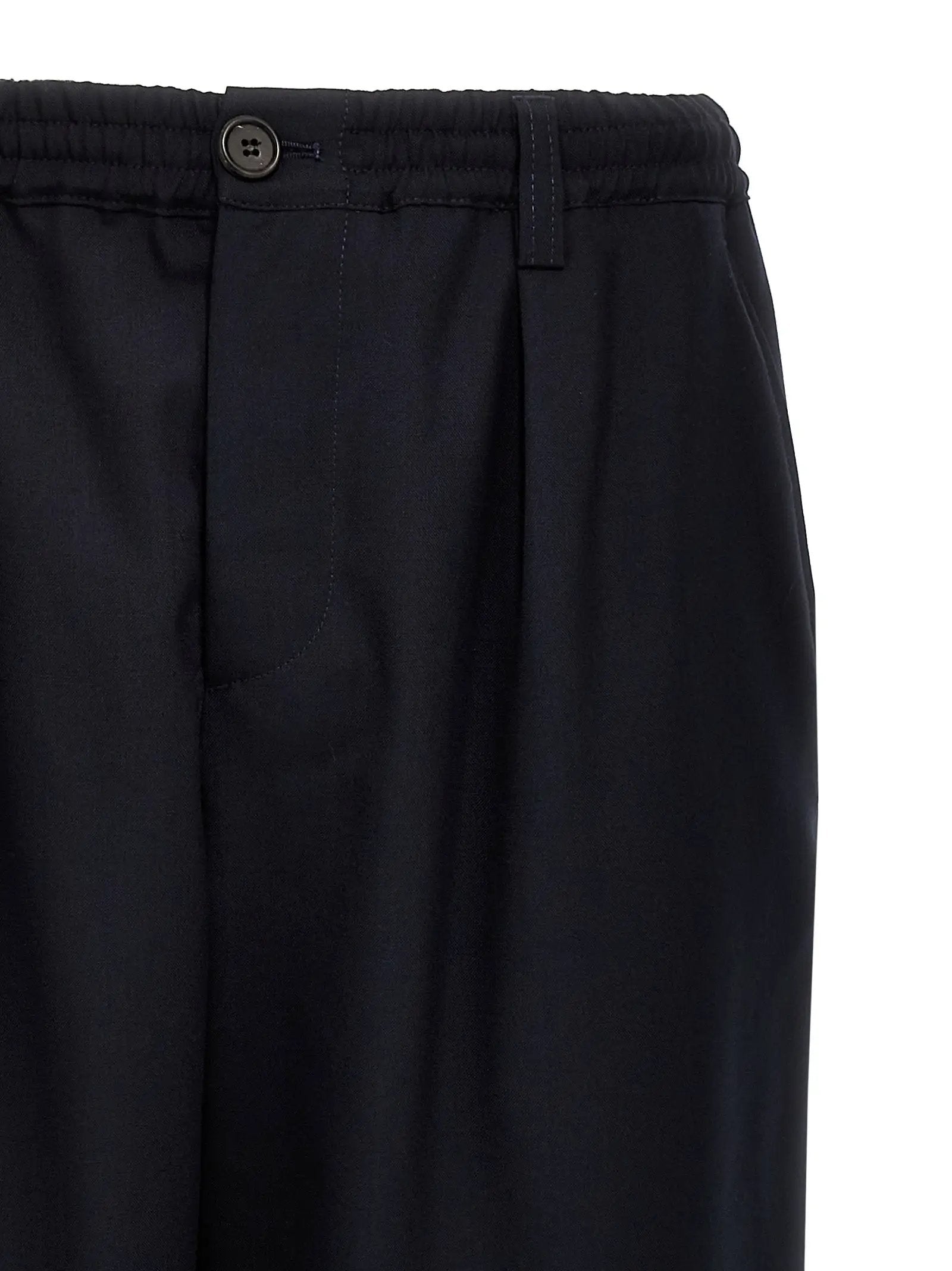 Marni Blue Virgin Wool Cropped Pants
