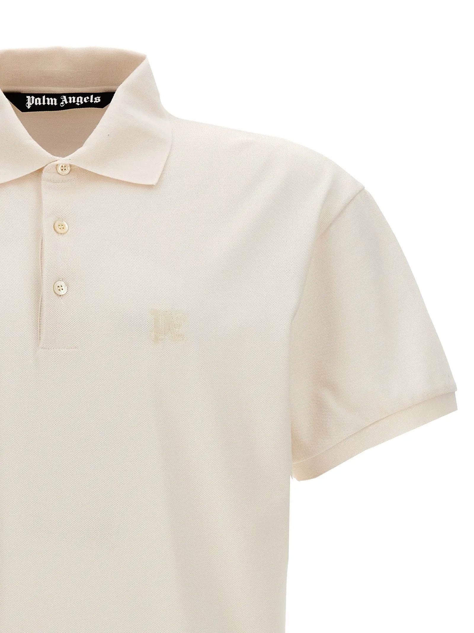 Palm Angels White Polyester Polo Shirt