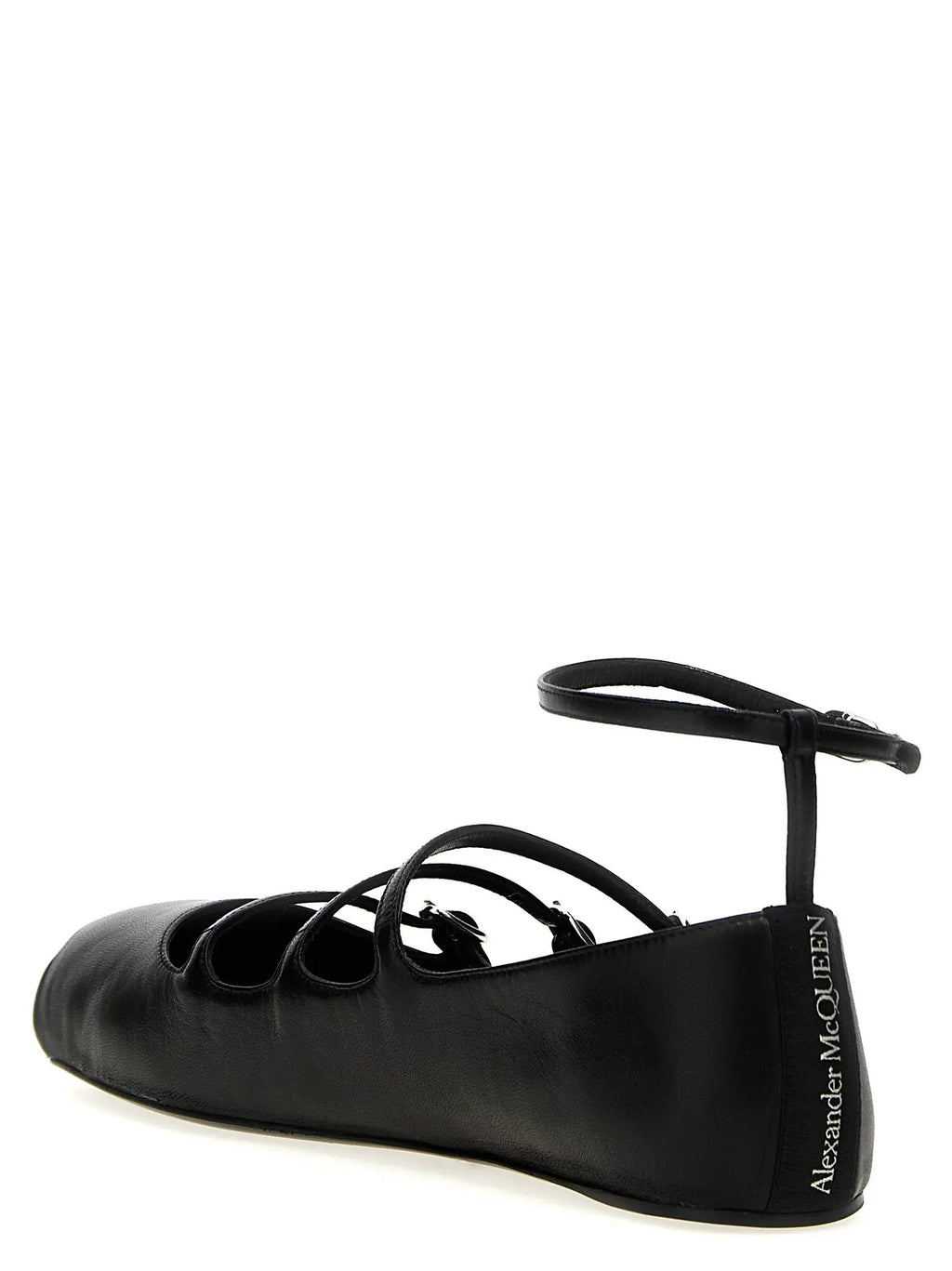 Alexander McQueen Black Calfskin Ballet Flats