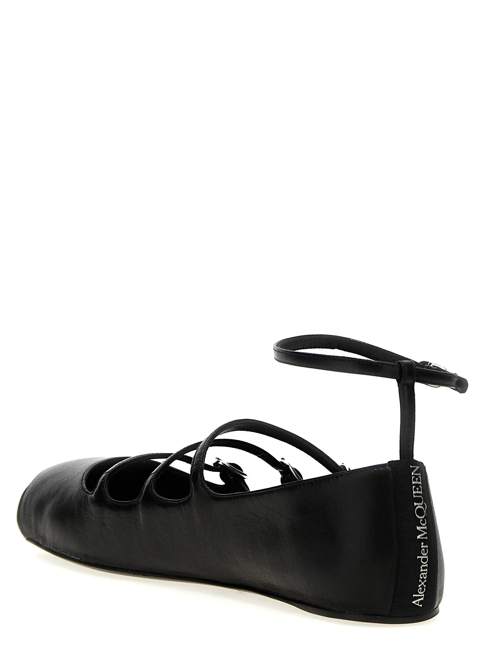 Alexander McQueen Black Calfskin Ballet Flats