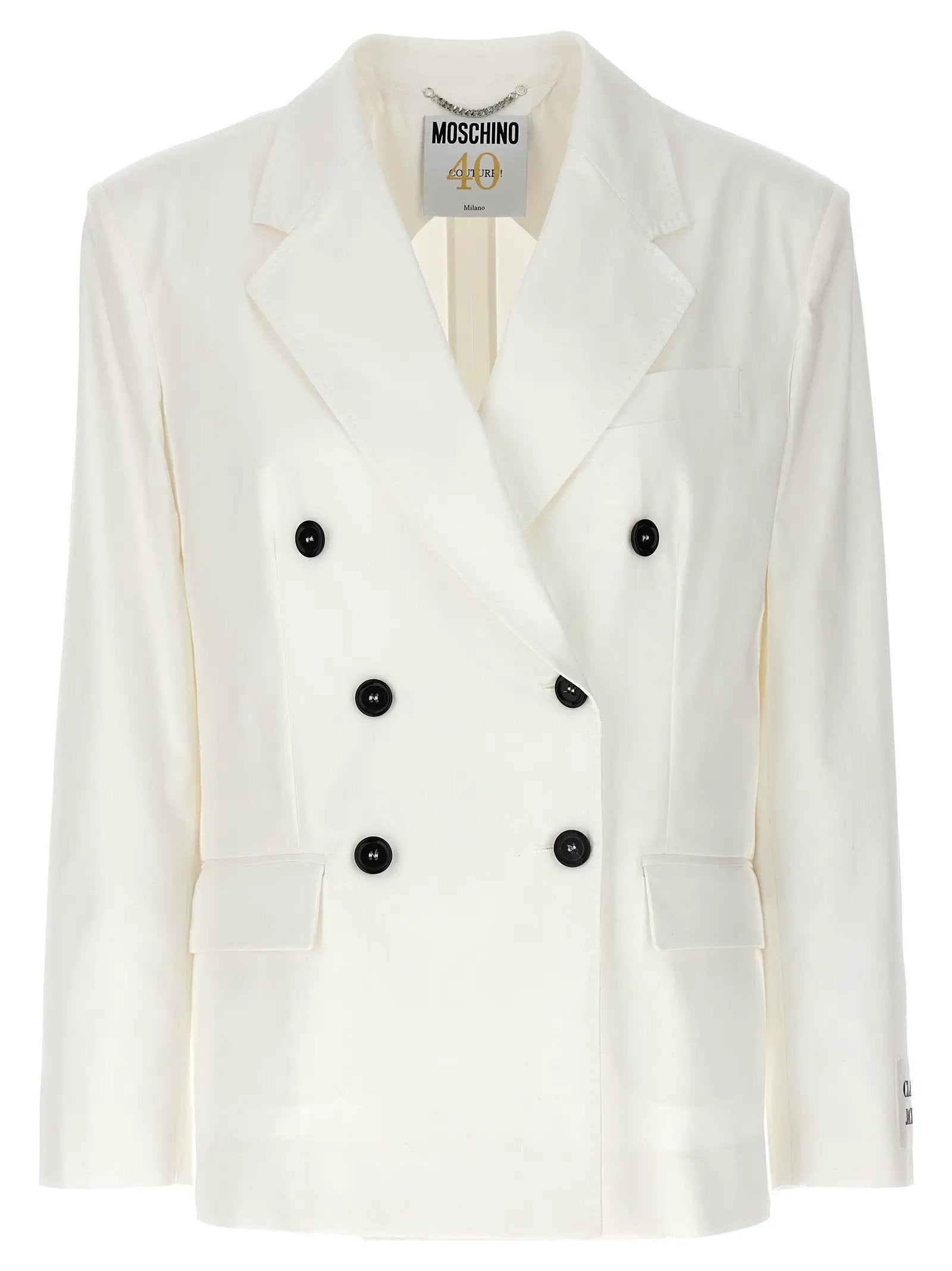 Moschino White Cotton Blazer