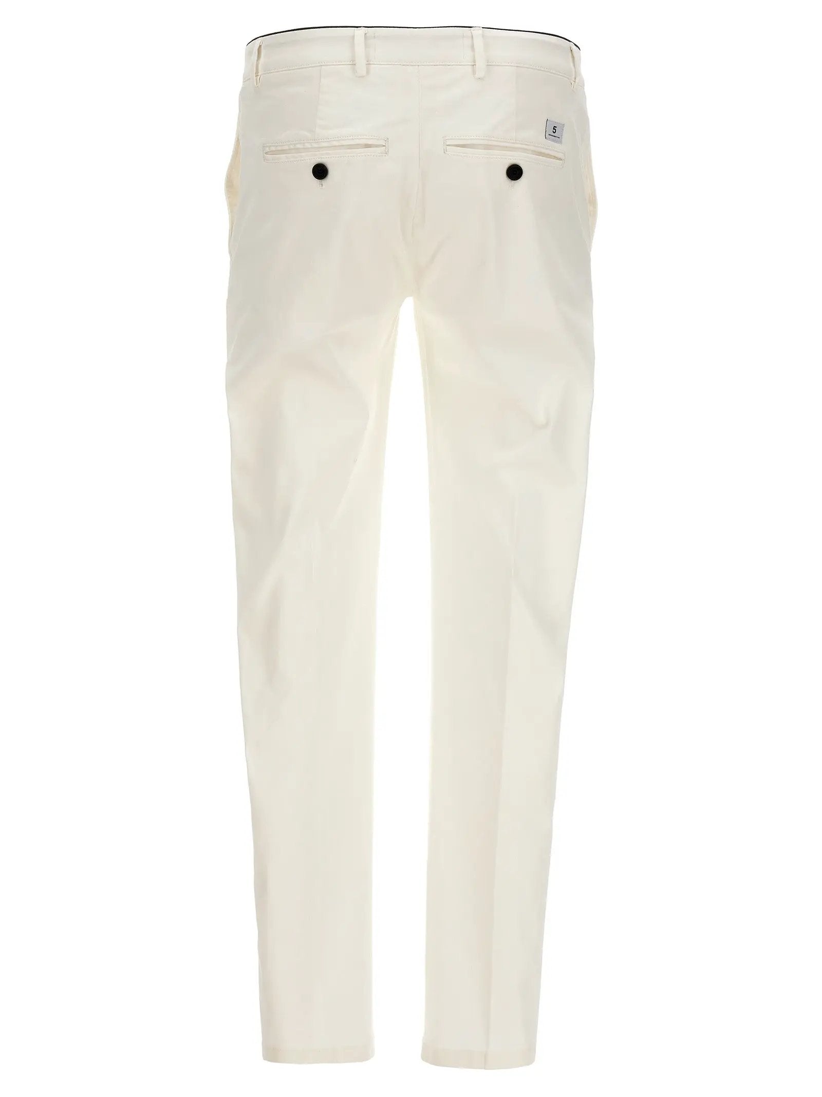 Department 5 White Cotton Casual Pants