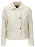 Kiton White Virgin Wool Full-Length Jacket