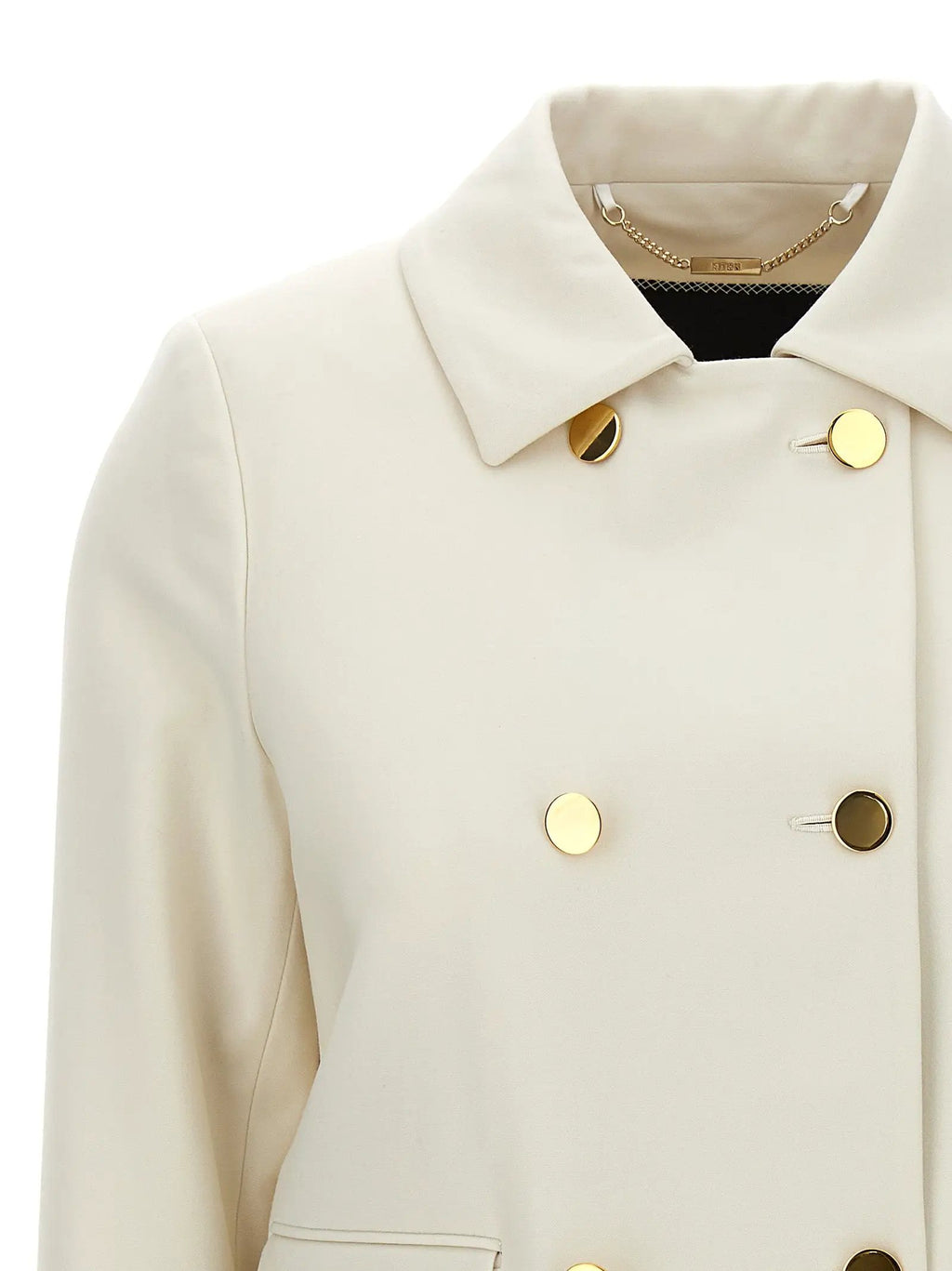 Kiton White Virgin Wool Full-Length Jacket