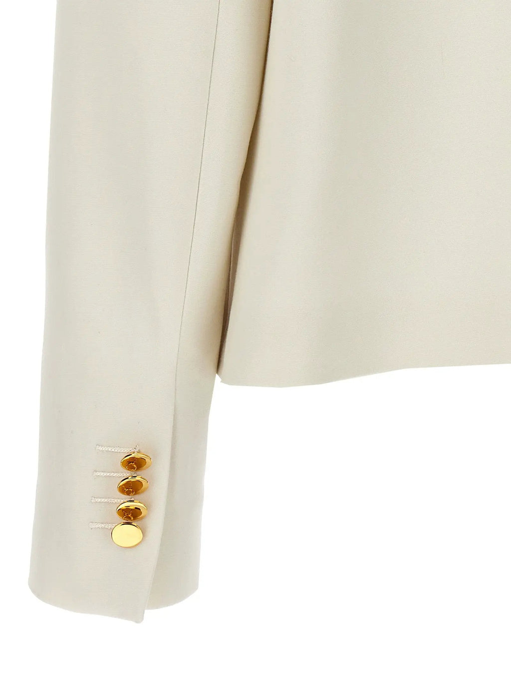 Kiton White Virgin Wool Full-Length Jacket