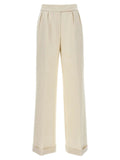 Kiton White Virgin Wool Casual Pants