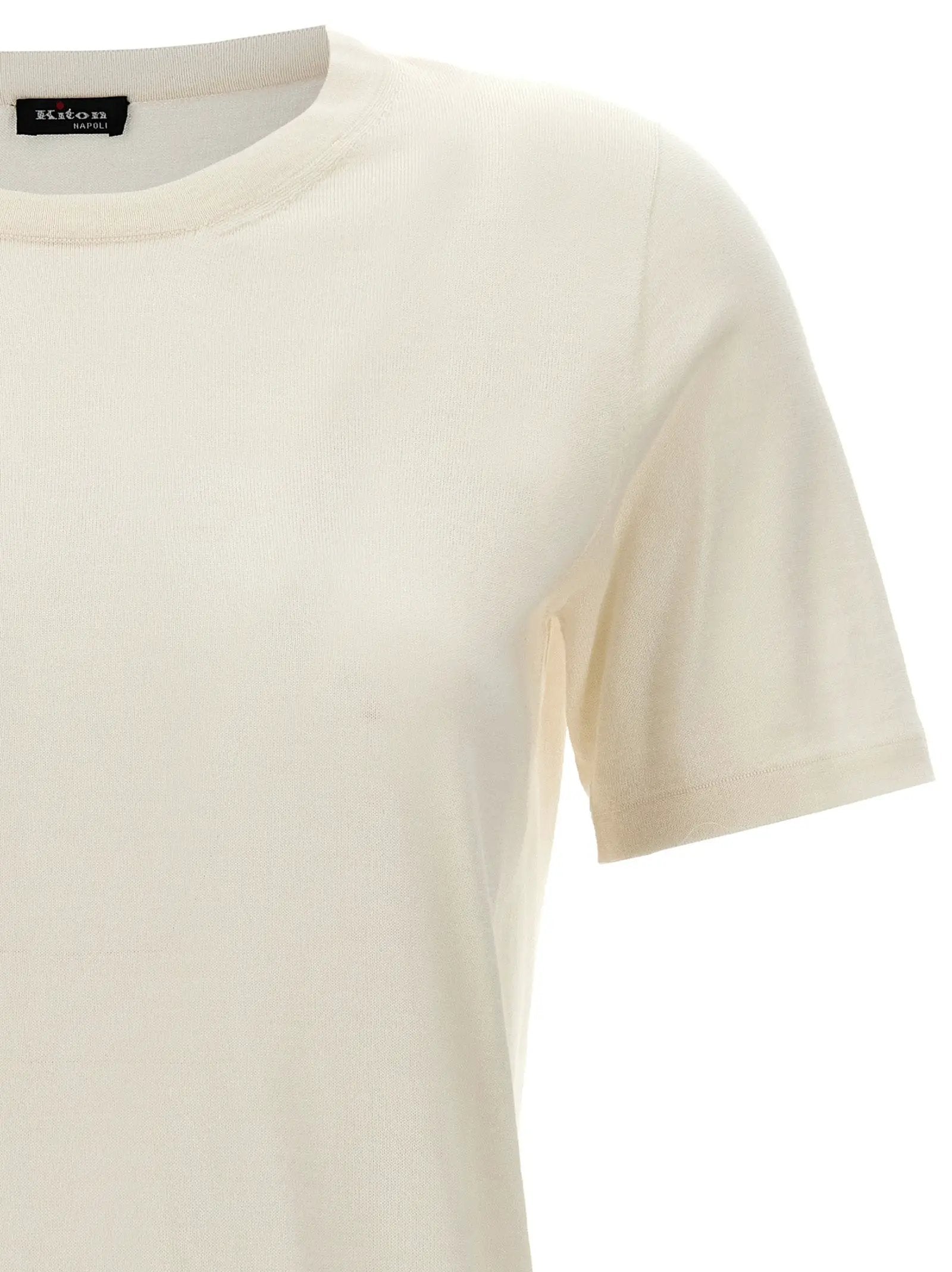 Kiton White Cashmere T-Shirt