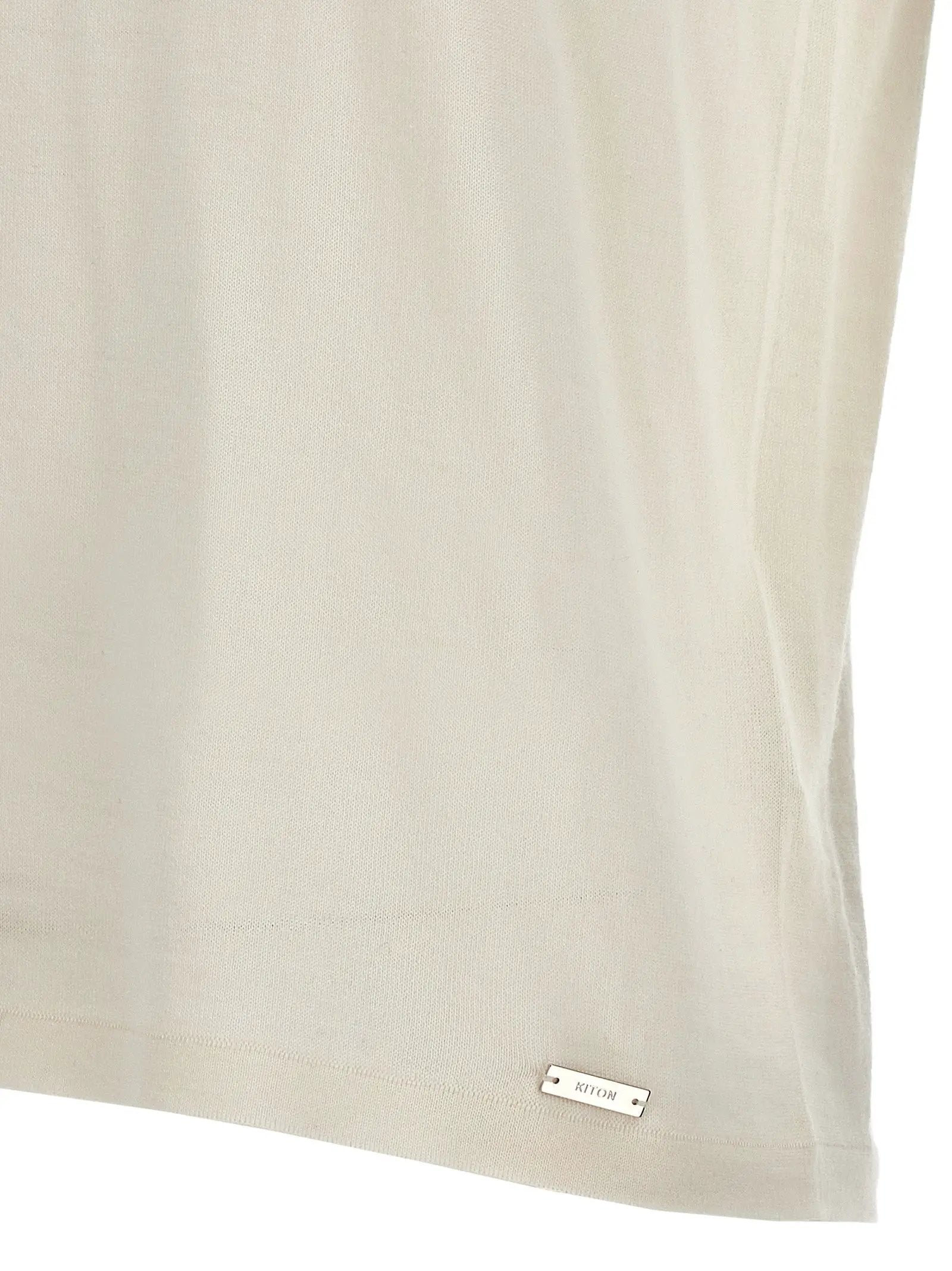Kiton White Cashmere T-Shirt