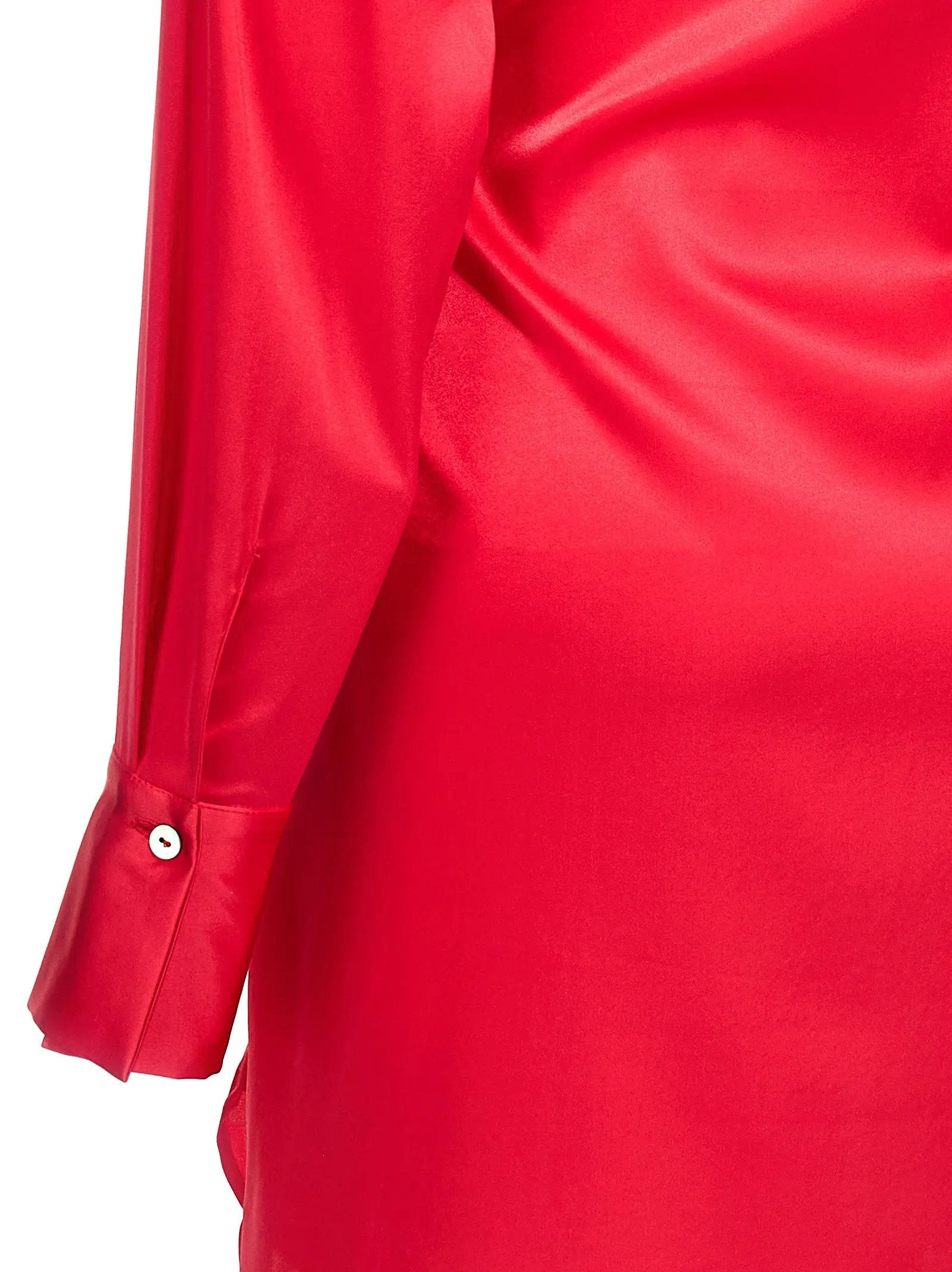 LE TWINS Fuchsia Silk Short Dress