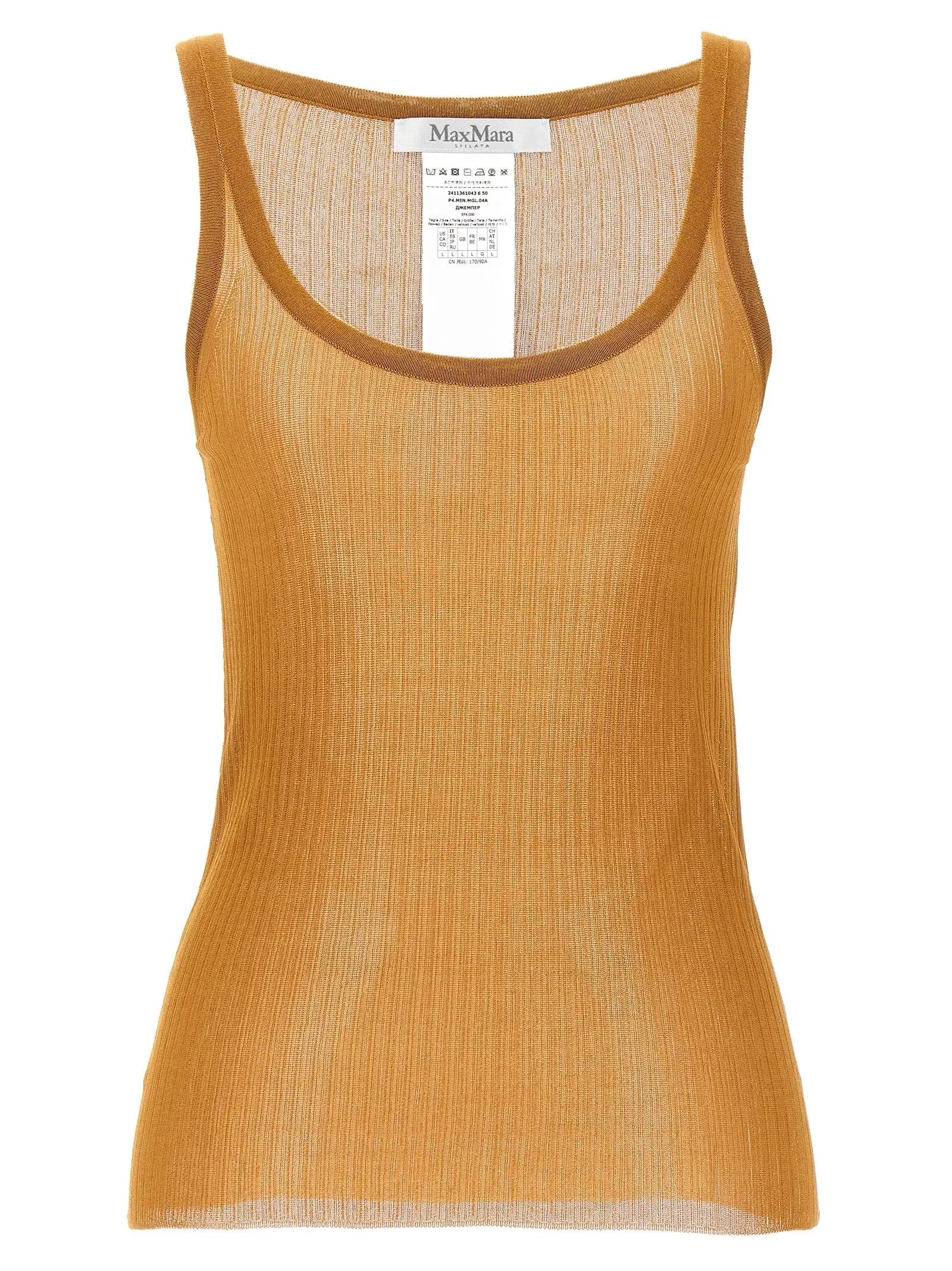 Max Mara Beige Silk Tank Tops