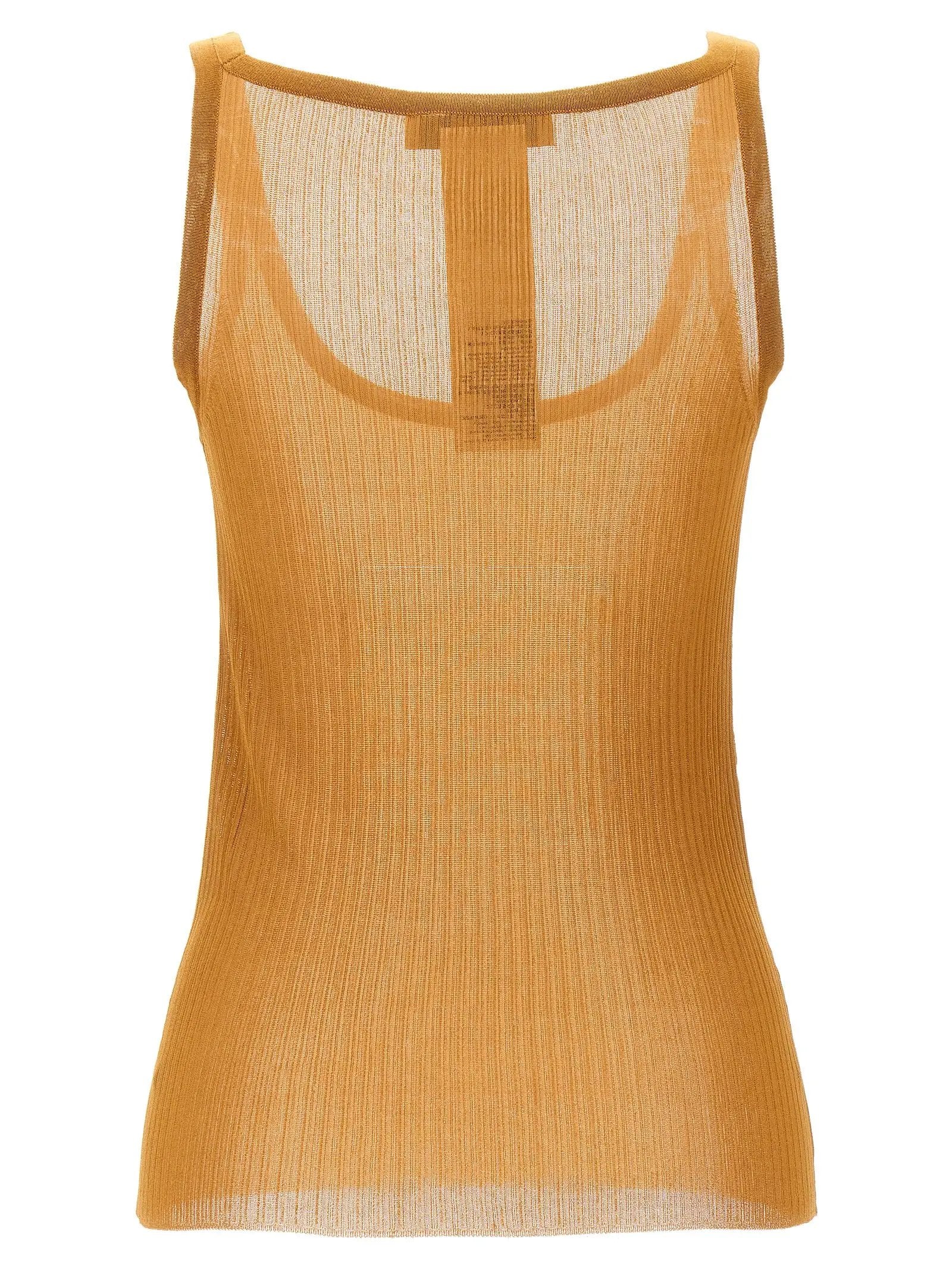 Max Mara Beige Silk Tank Tops