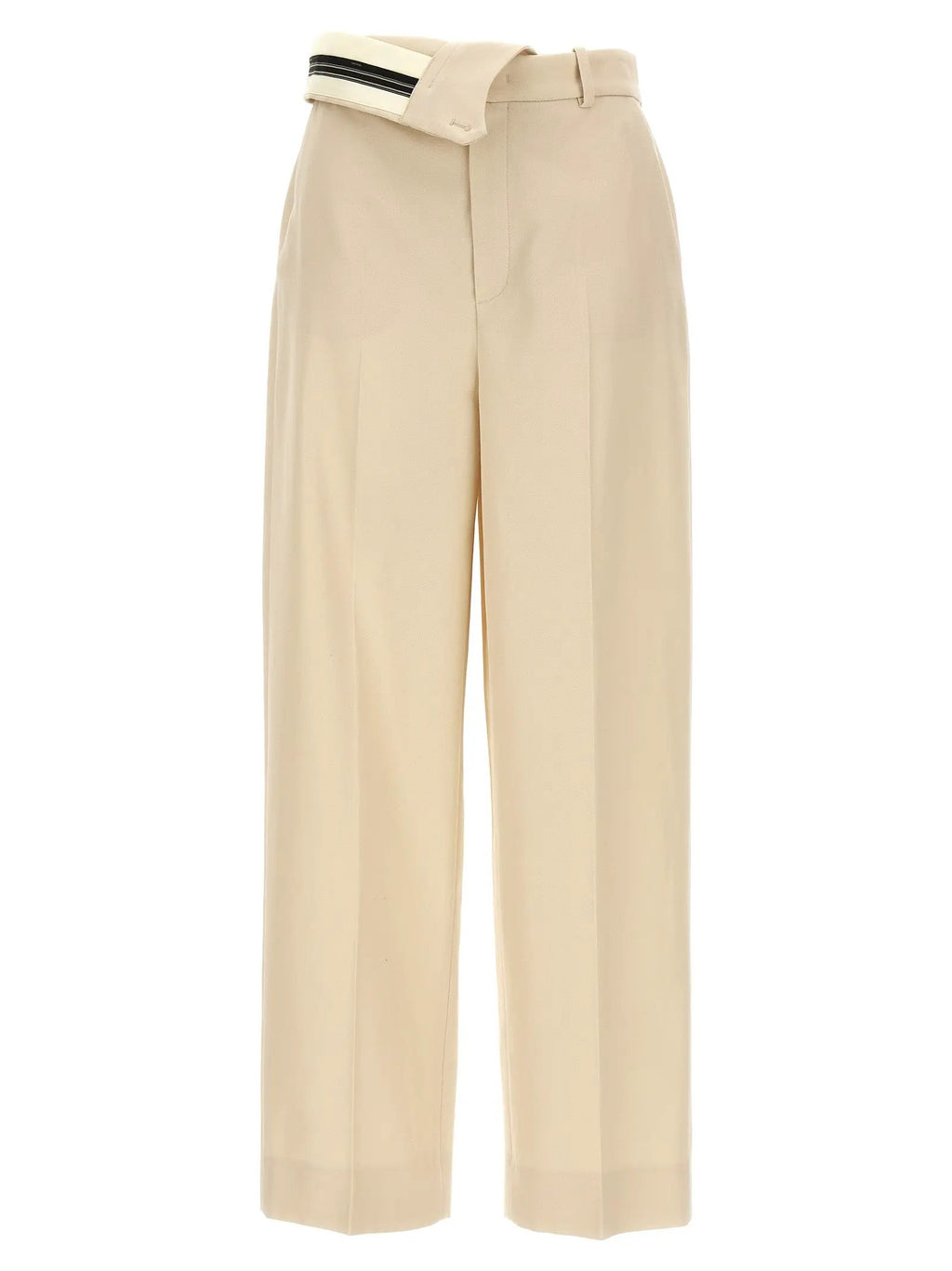Pantalon décontracté en laine beige Fendi
