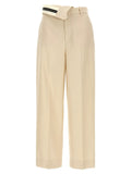 Pantalon décontracté en laine beige Fendi