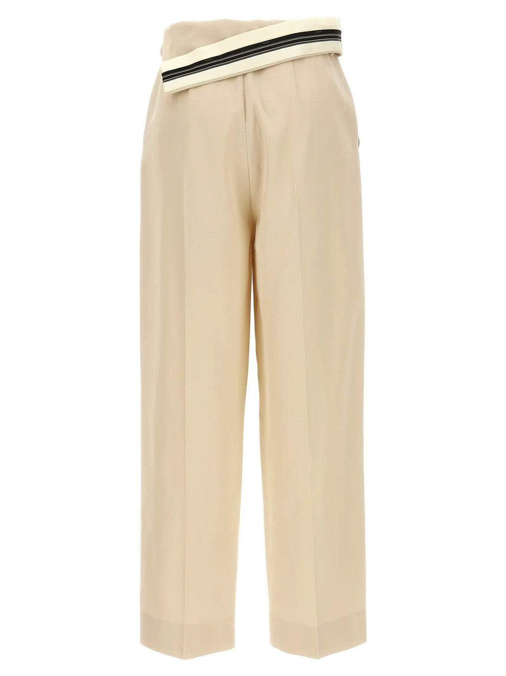 Pantalon décontracté en laine beige Fendi